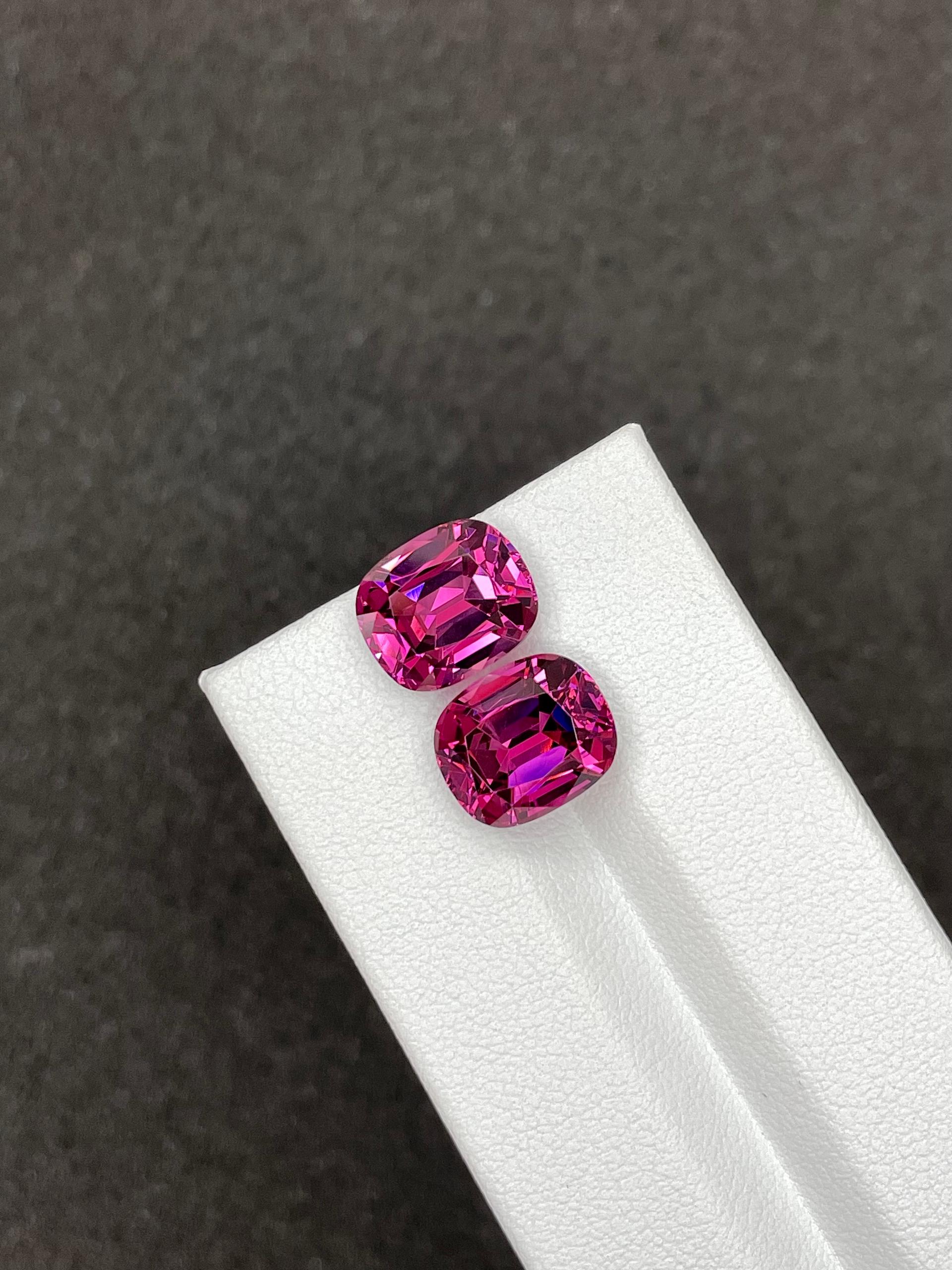 bubblegum pink rose garnet, 11.79ct cushion cut — view 5