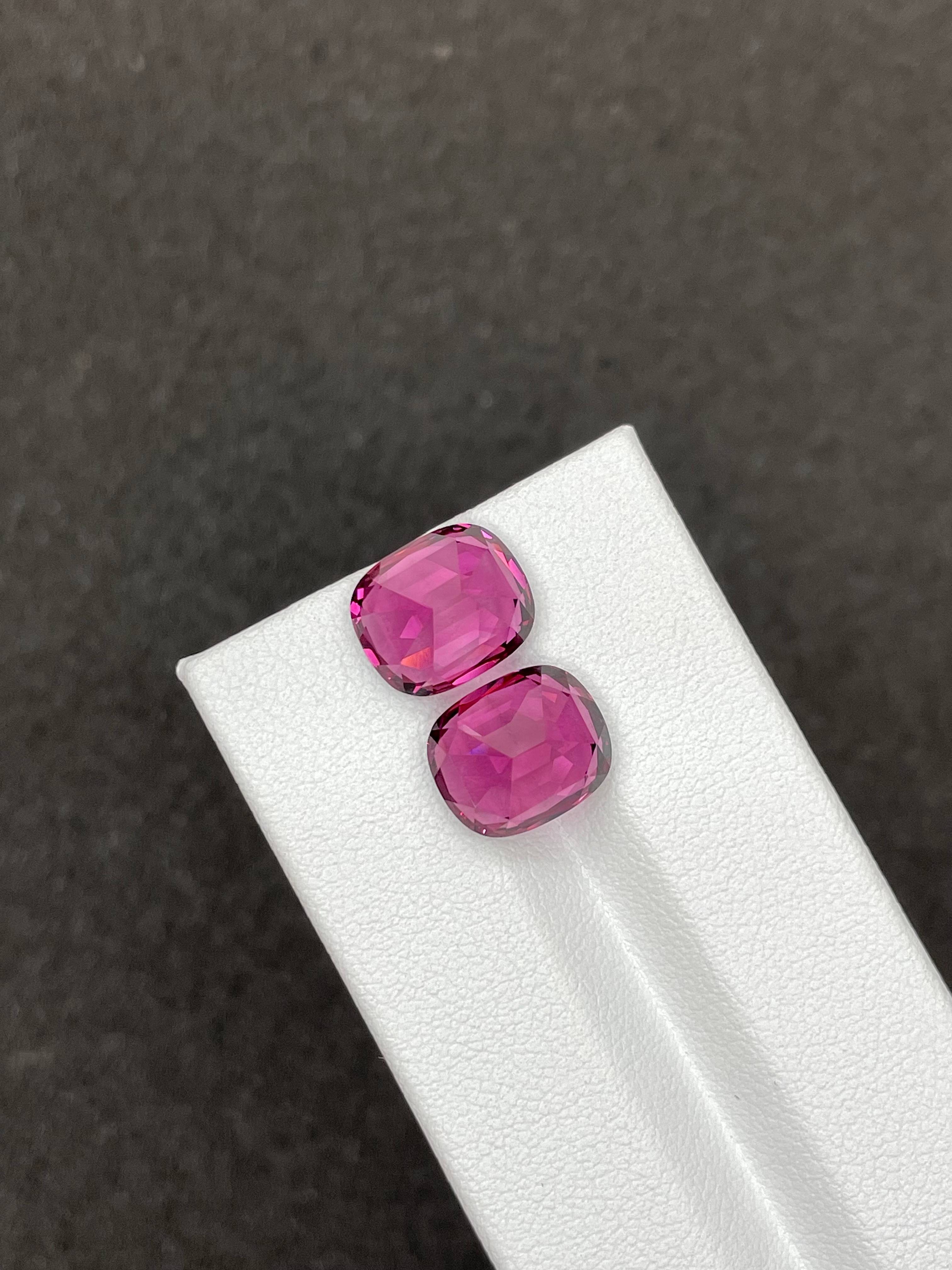 bubblegum pink rose garnet, 11.79ct cushion cut — view 6