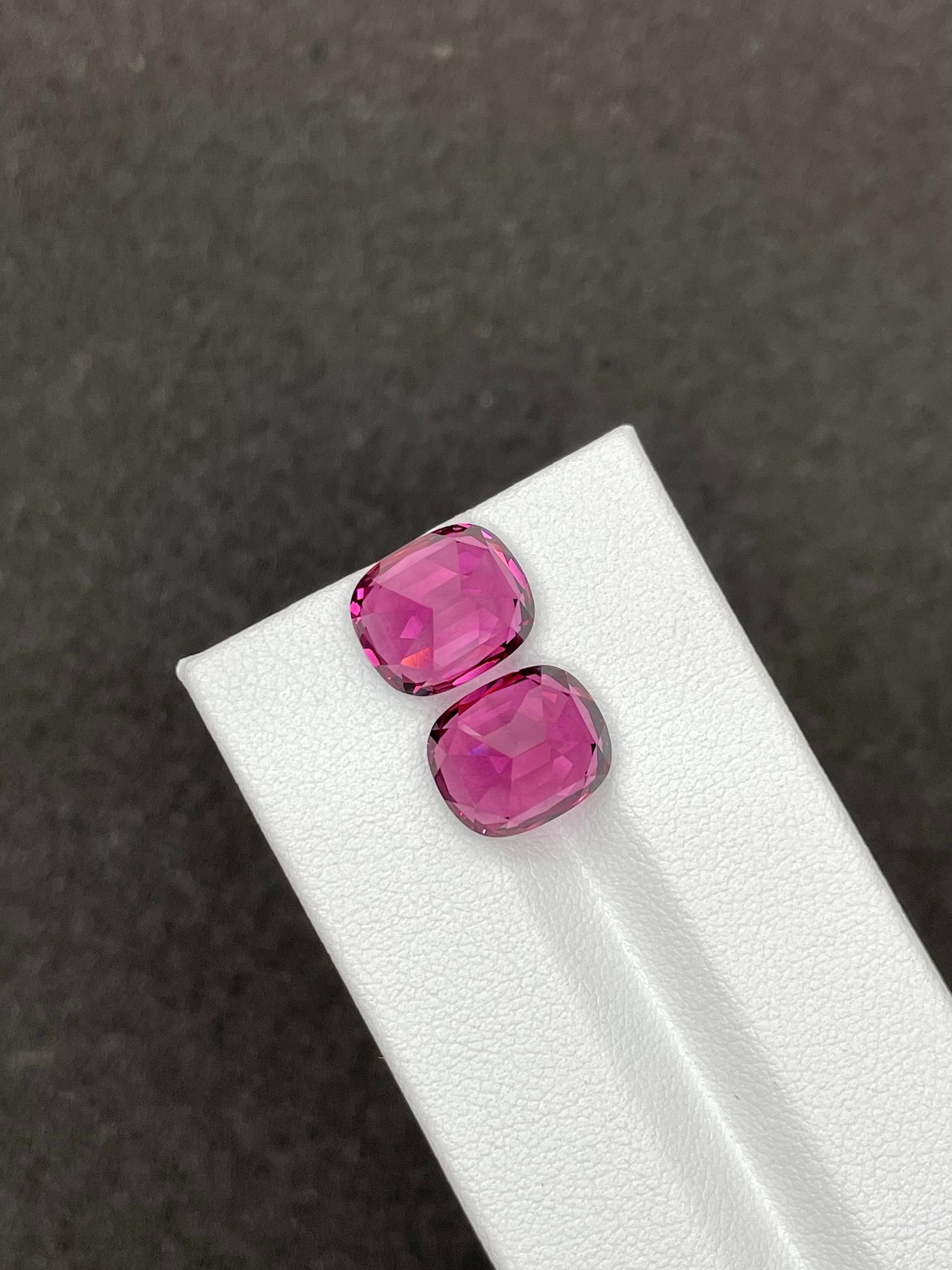 bubblegum pink rose garnet, 11.79ct cushion cut — view 6