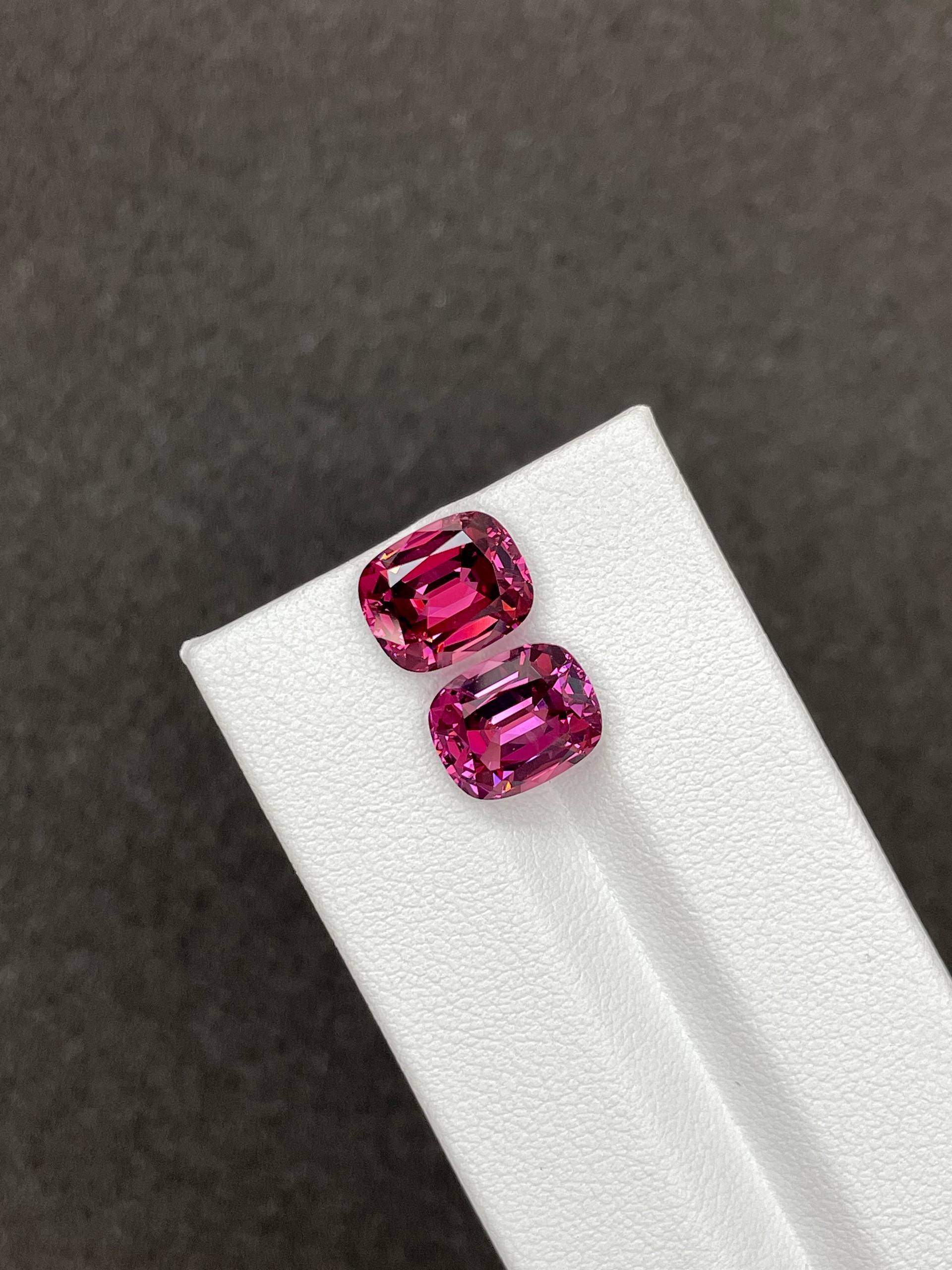 bubblegum pink rose garnet, 8.31ct cushion cut — view 5