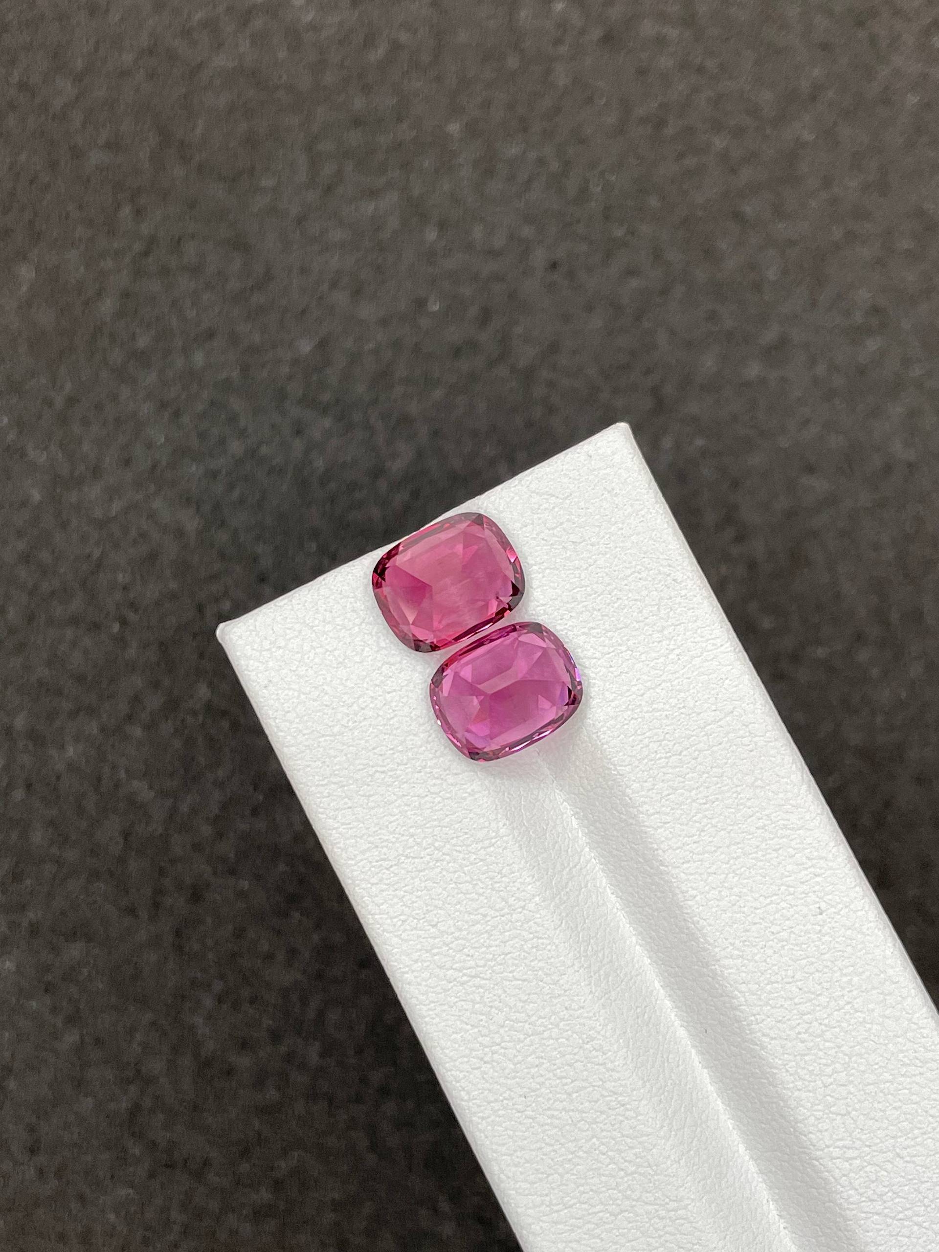 bubblegum pink rose garnet, 8.31ct cushion cut — view 6