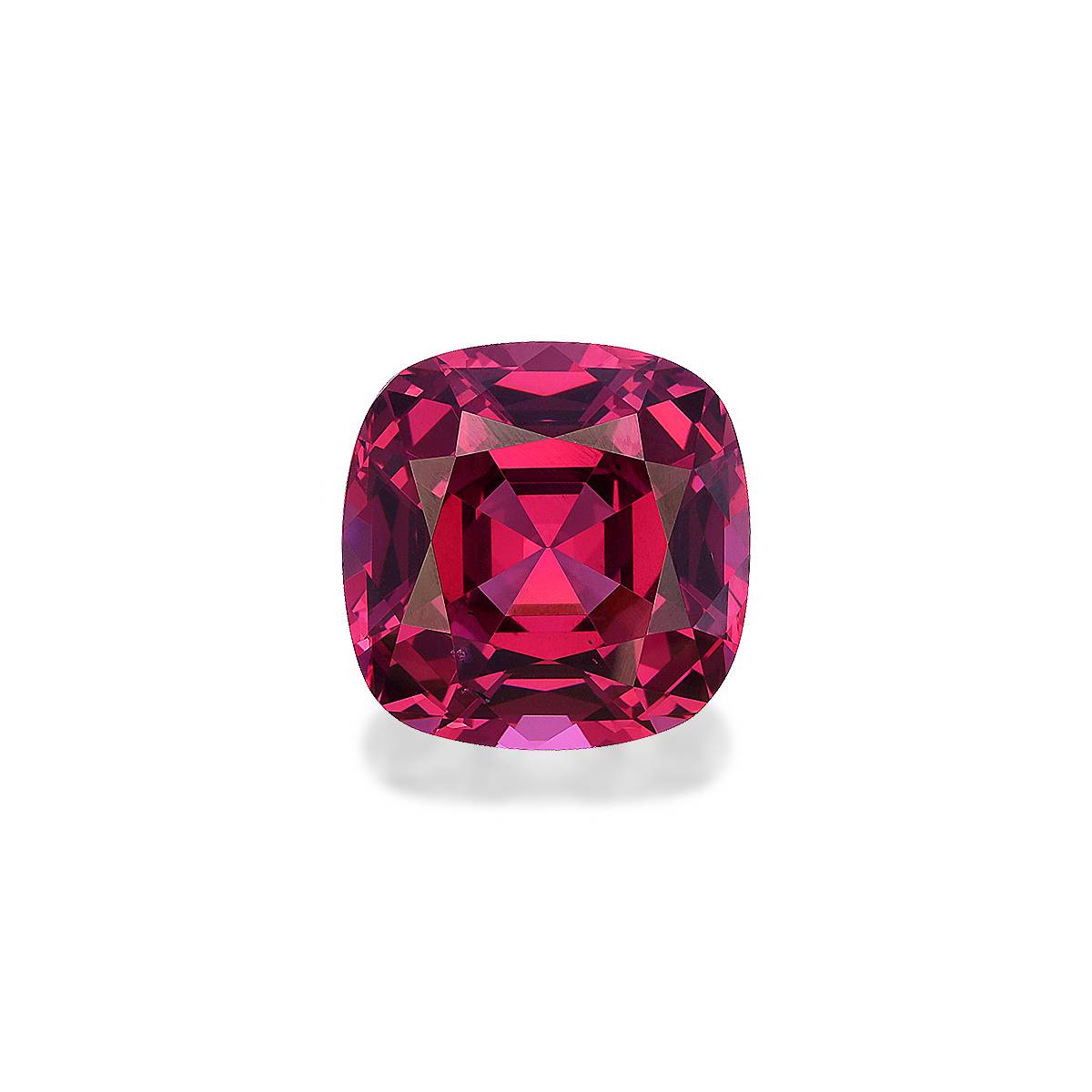 fuscia pink rose garnet, 6.07ct cushion cut — main view