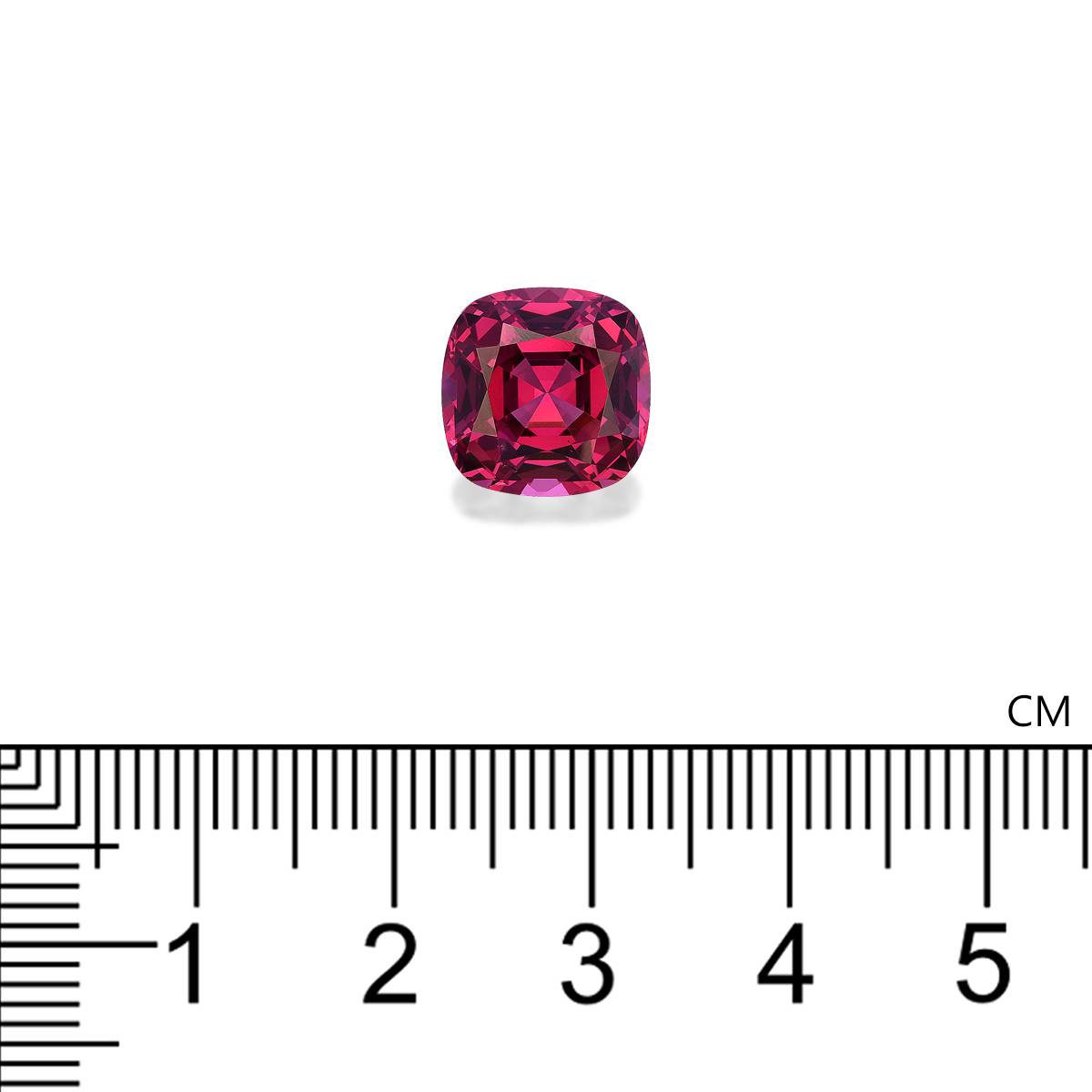 fuscia pink rose garnet, 6.07ct cushion cut — view 4