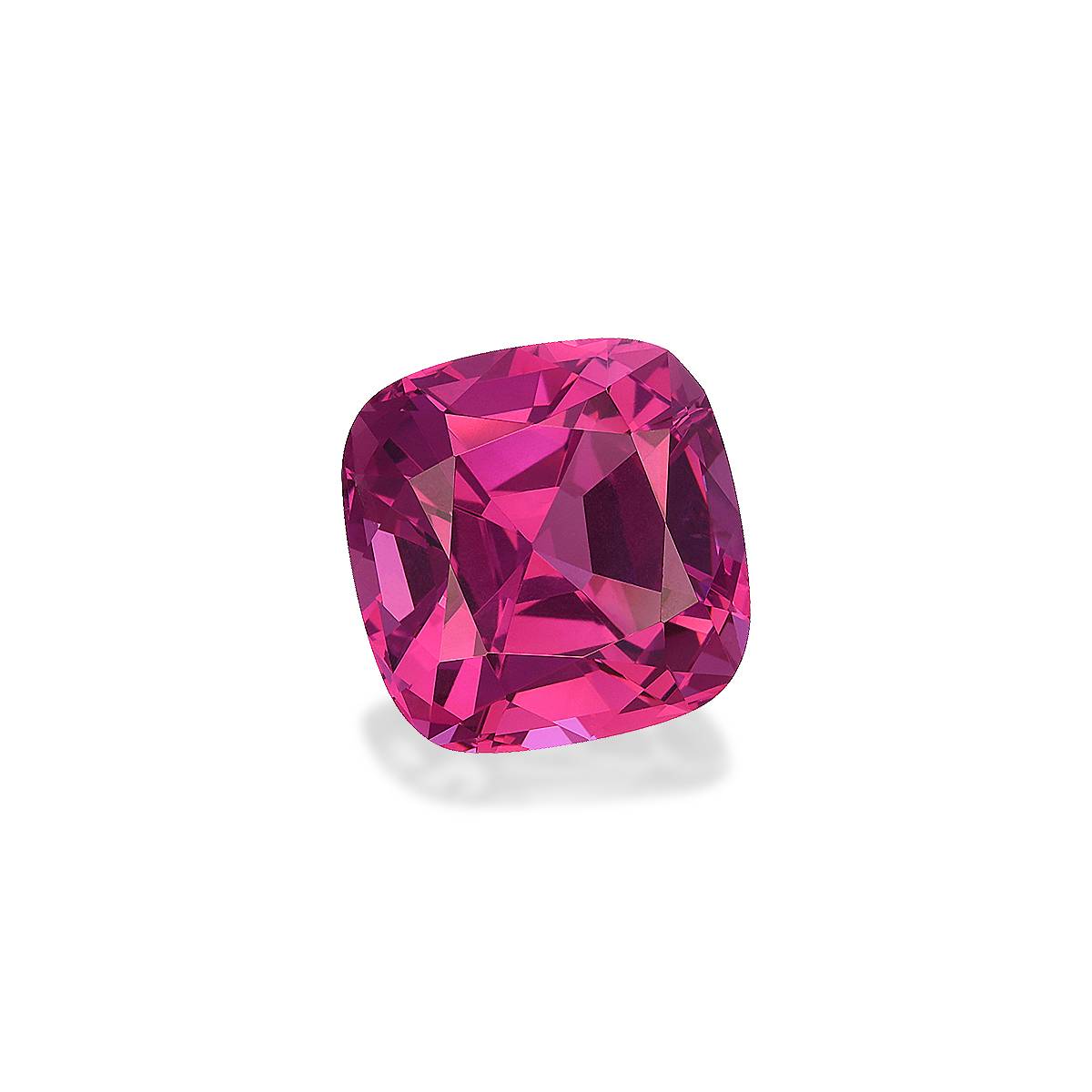 bubblegum pink rose garnet, 6.27ct cushion cut — view 3
