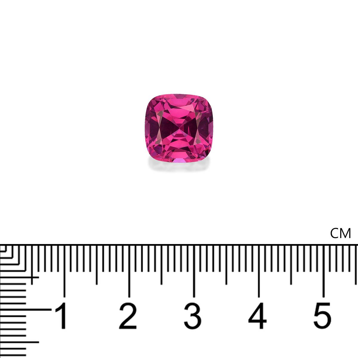 bubblegum pink rose garnet, 6.27ct cushion cut — view 4