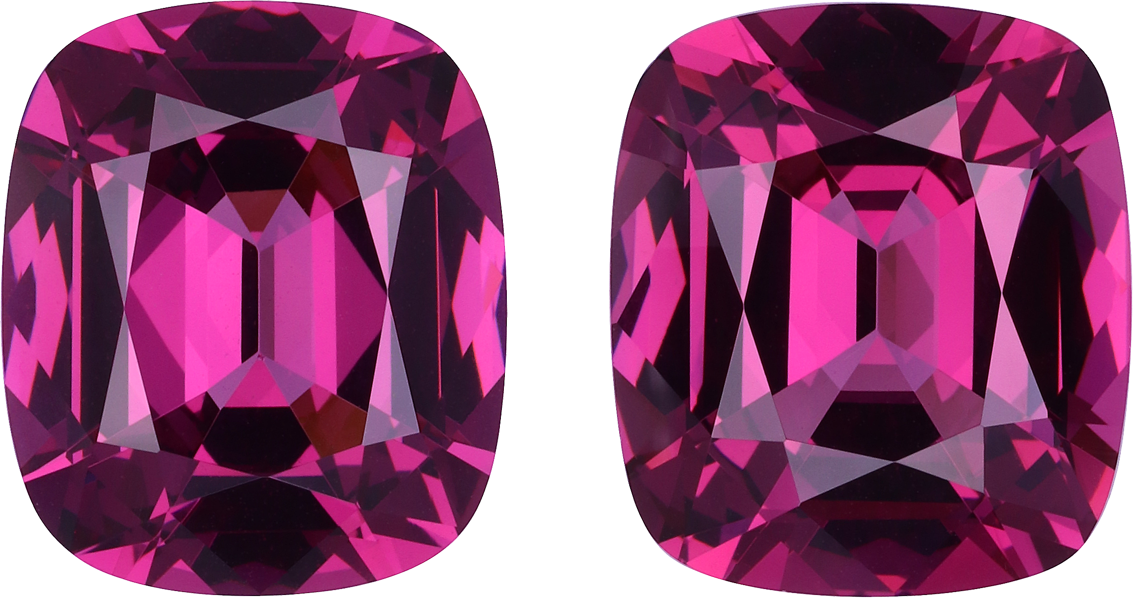 Cushion cut rose garnet, 13.16 by 11.6 mm, shown at actual size