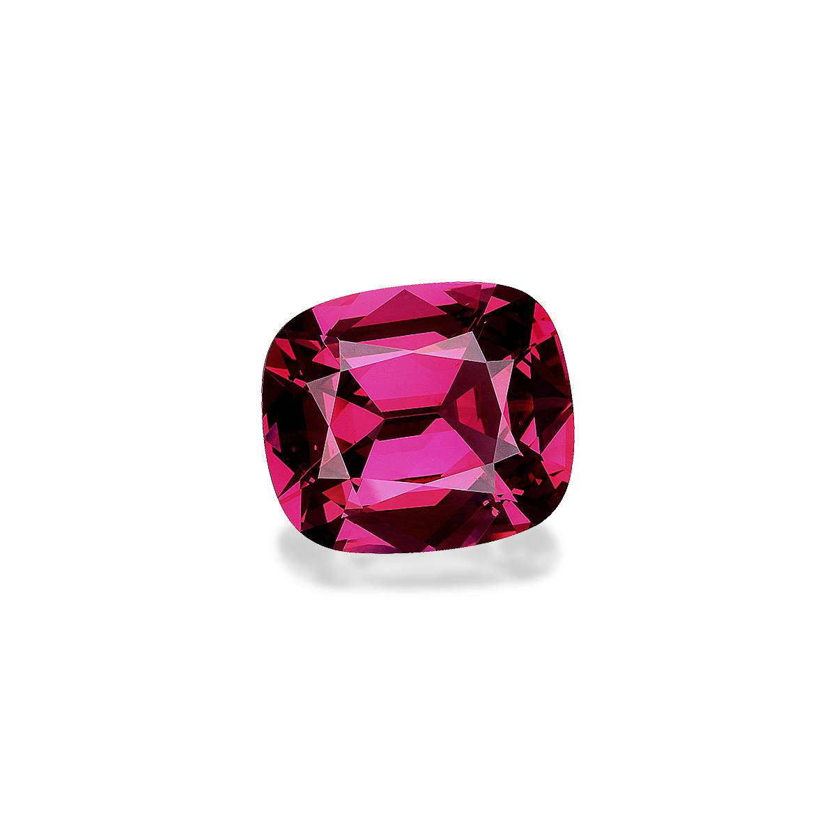 bubblegum pink rose garnet, 7.23ct cushion cut — view 3