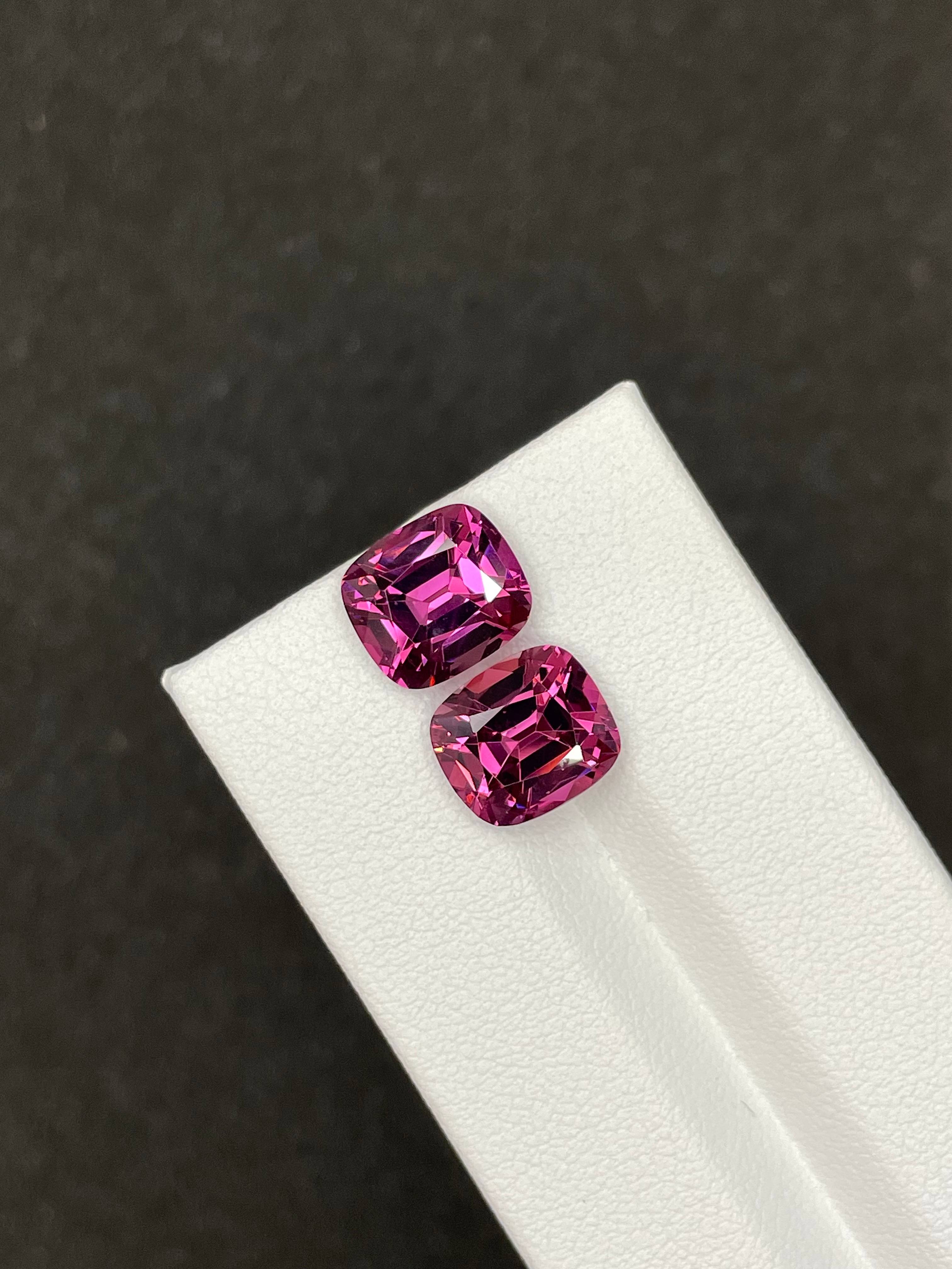 bubblegum pink rose garnet, 8.77ct cushion cut — view 5
