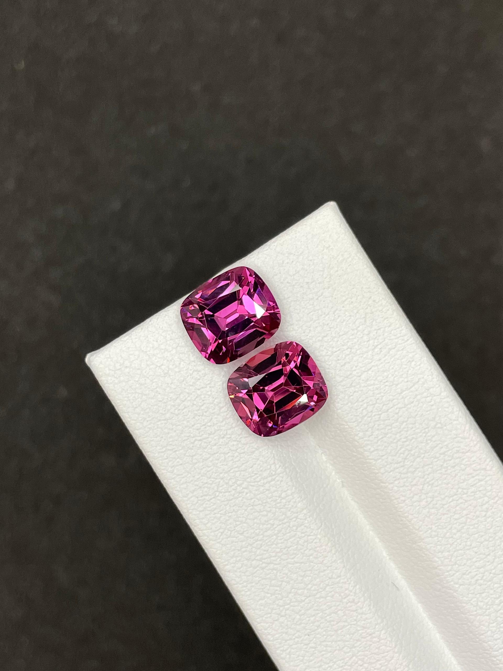 bubblegum pink rose garnet, 8.77ct cushion cut — view 5