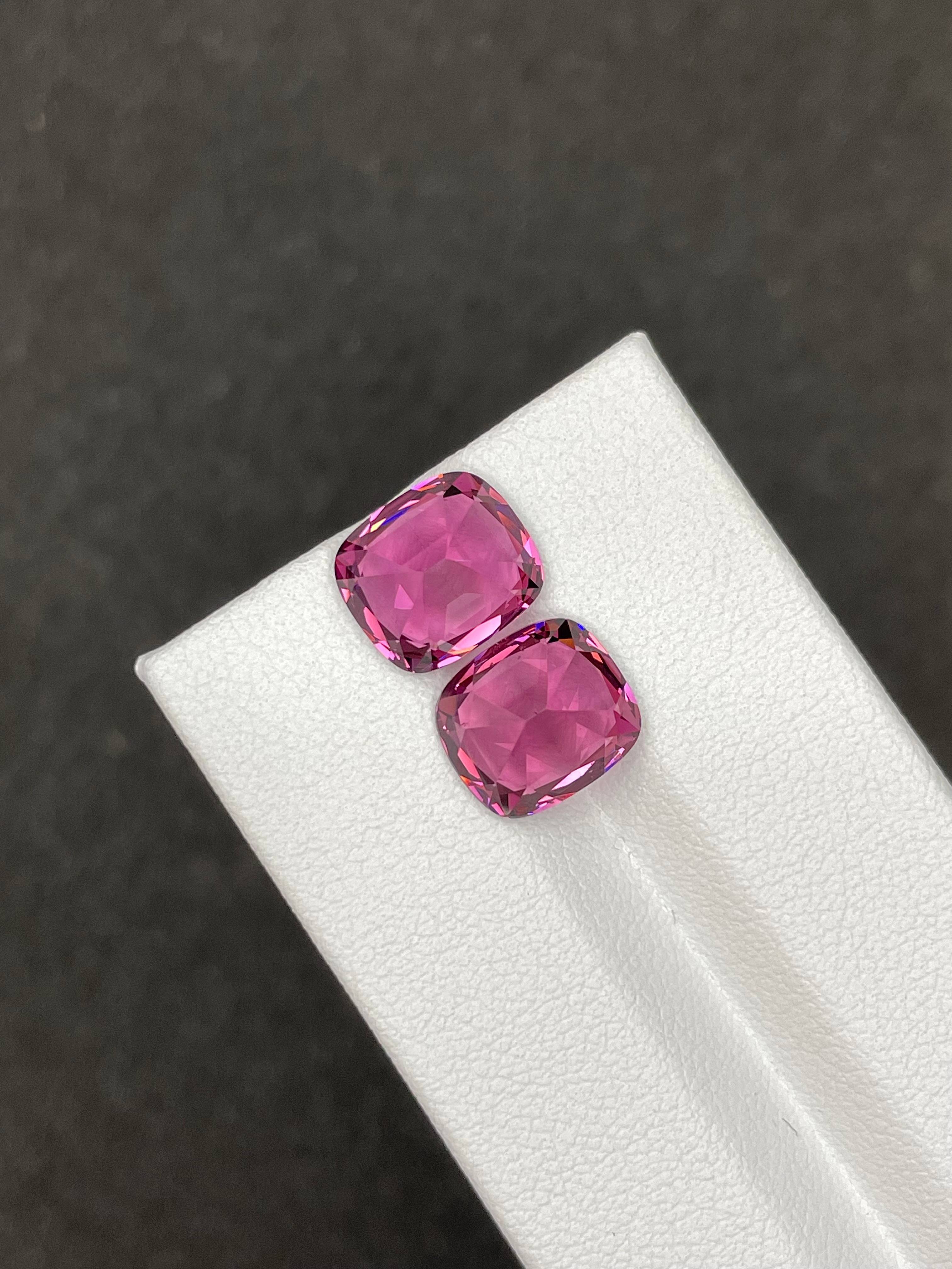 bubblegum pink rose garnet, 8.77ct cushion cut — view 6