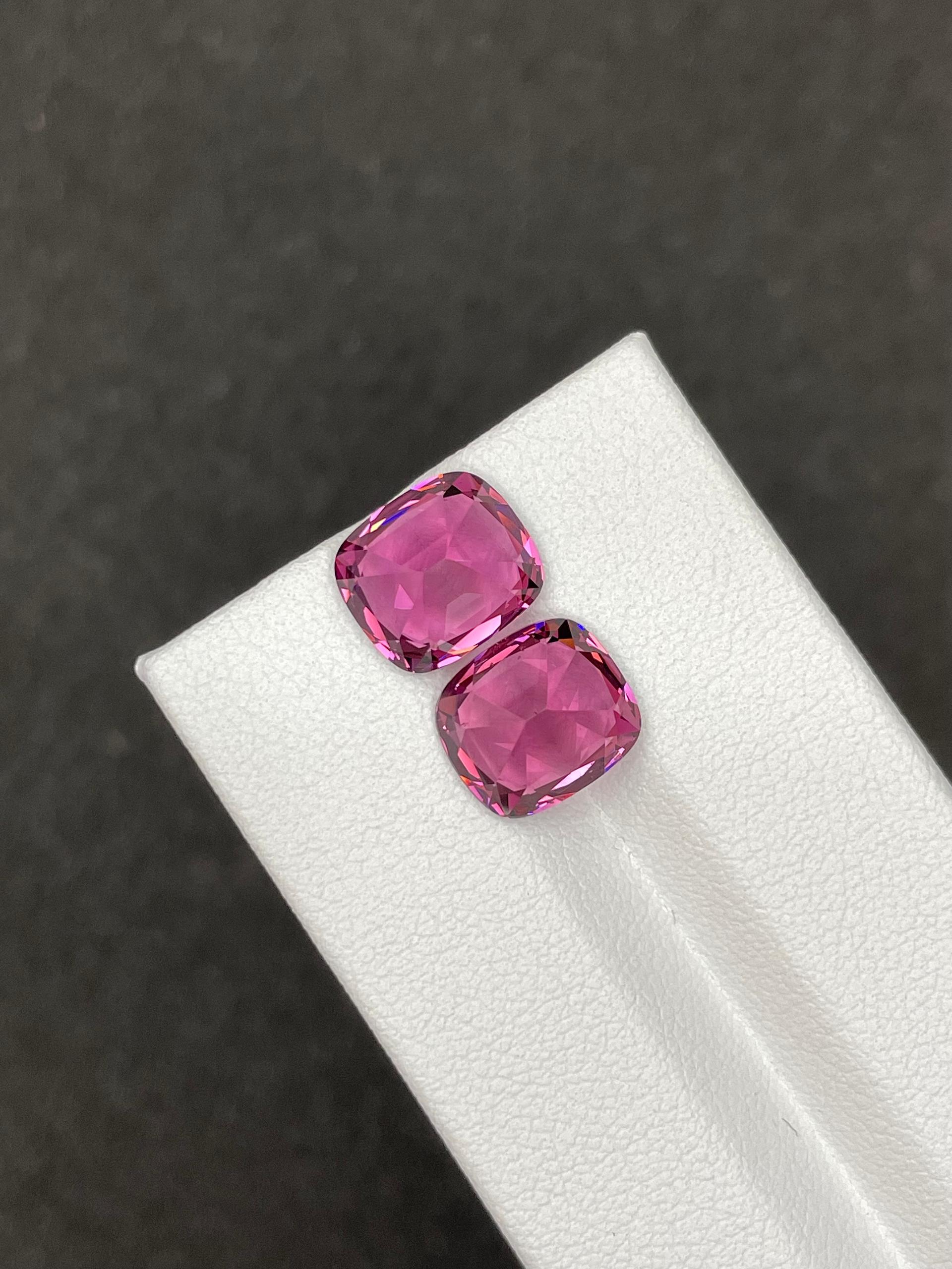 bubblegum pink rose garnet, 8.77ct cushion cut — view 6