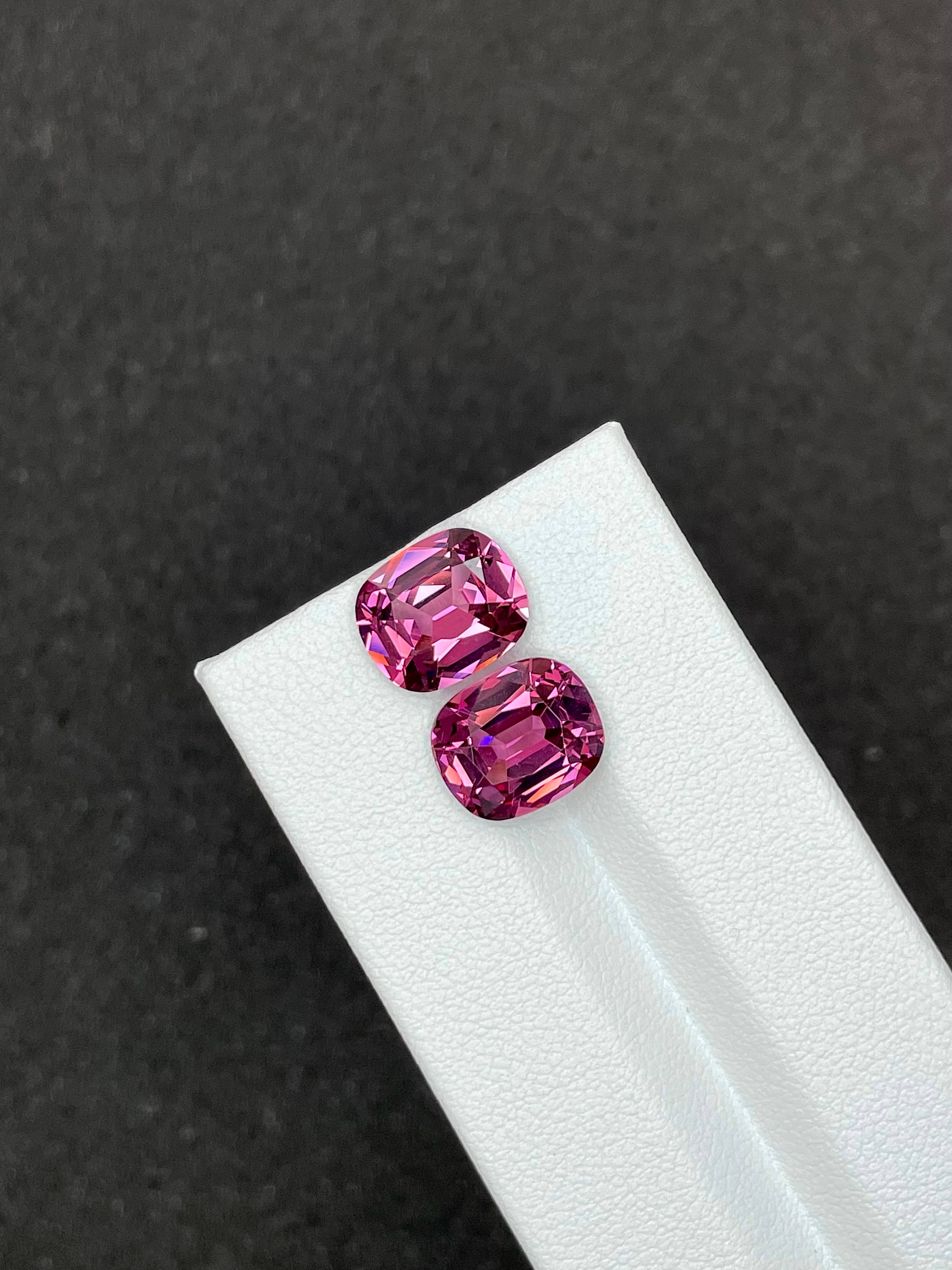 bubblegum pink rose garnet, 8.26ct cushion cut — view 5