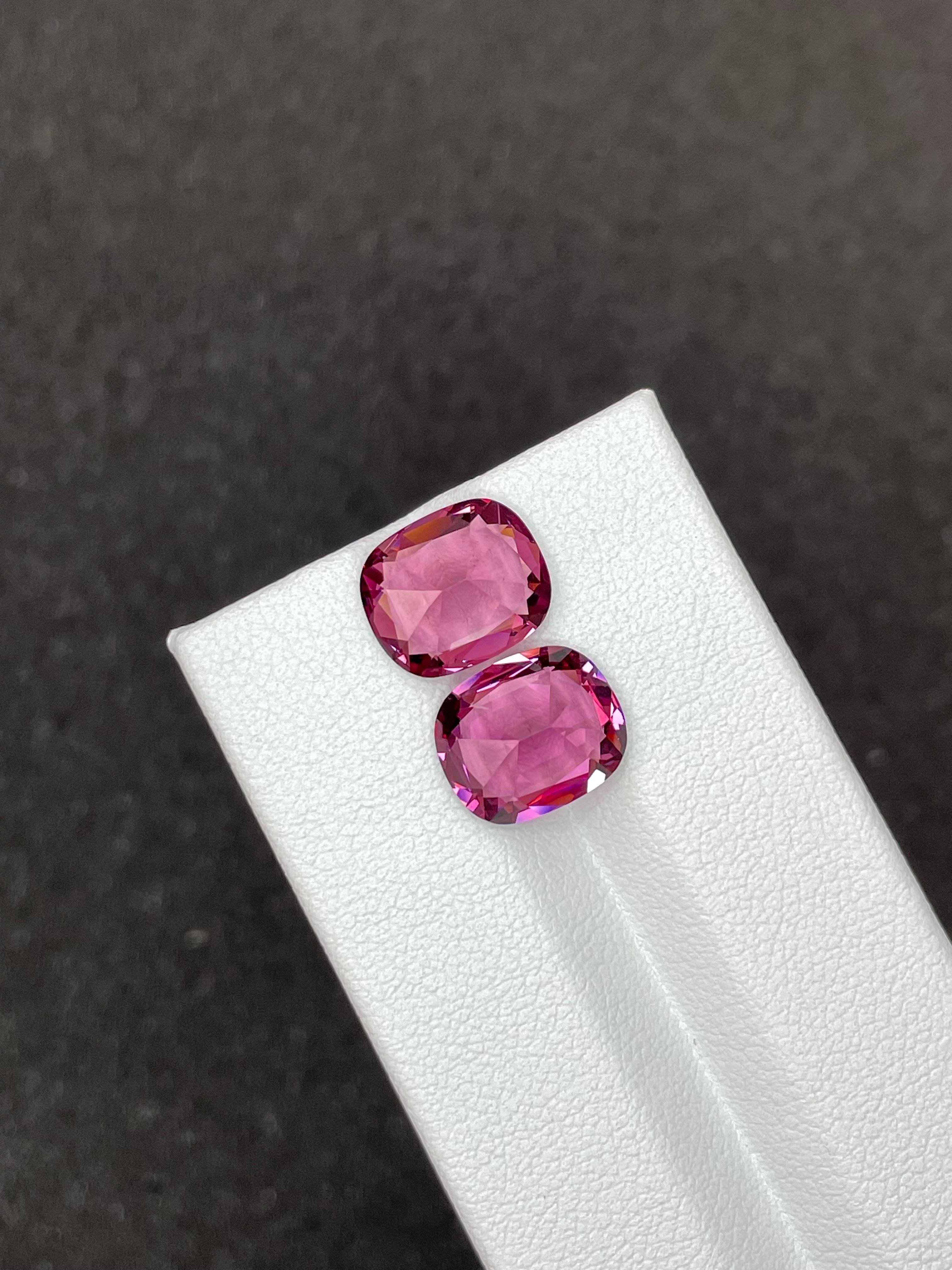 bubblegum pink rose garnet, 8.26ct cushion cut — view 6