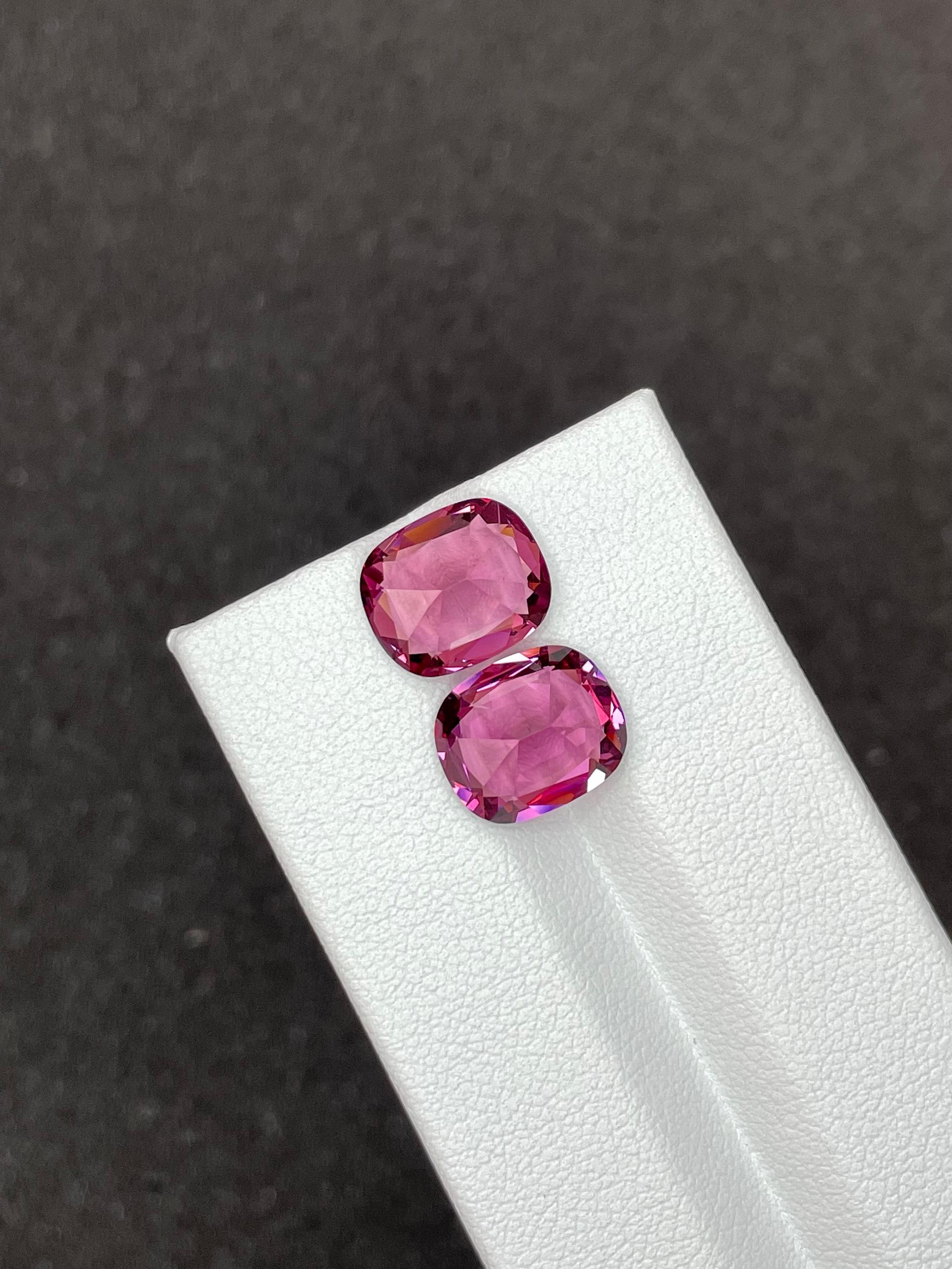 bubblegum pink rose garnet, 8.26ct cushion cut — view 6