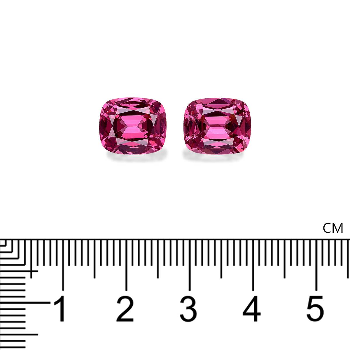 bubblegum pink rose garnet, 9.23ct cushion cut — view 4
