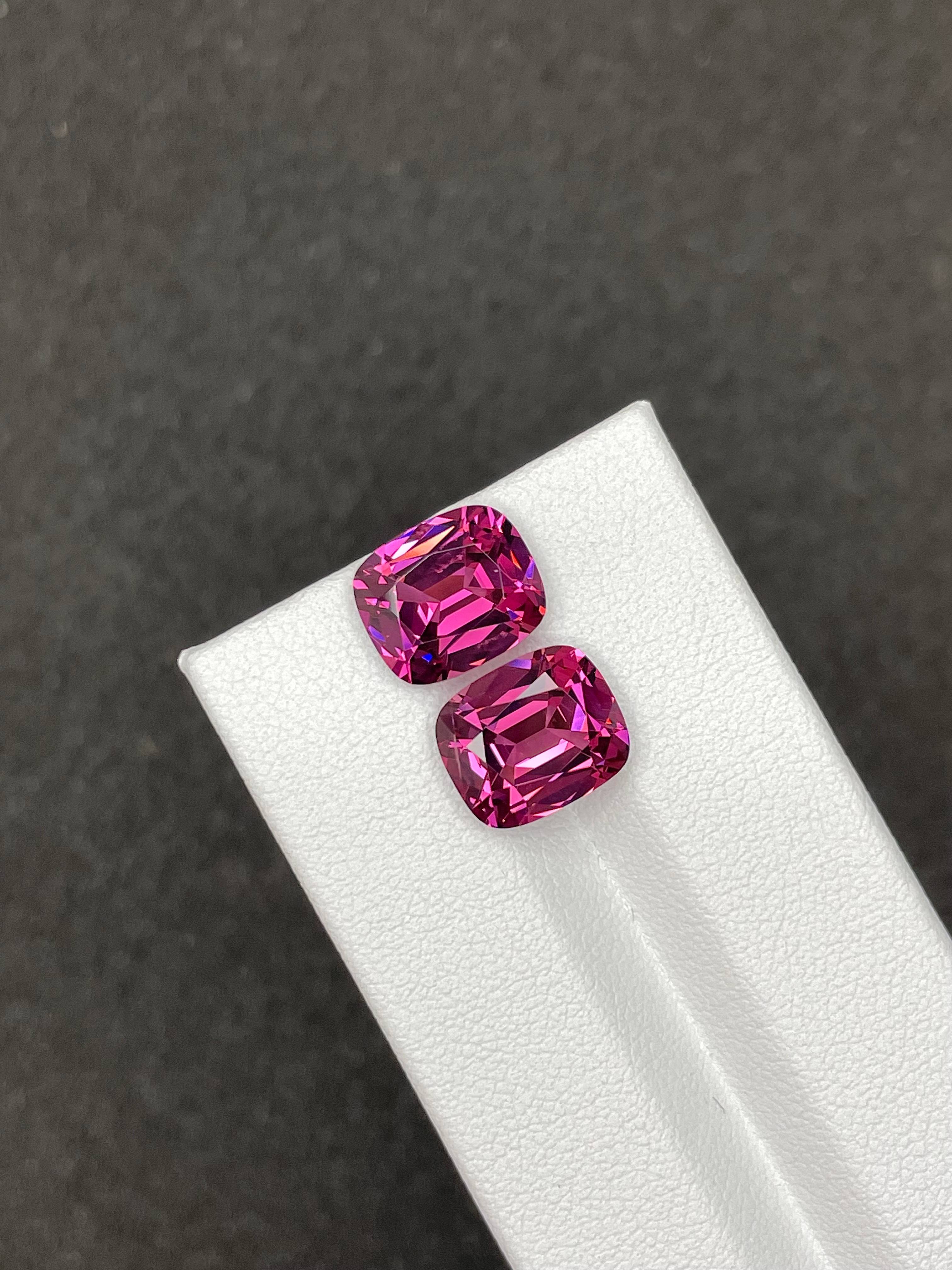 bubblegum pink rose garnet, 9.23ct cushion cut — view 5