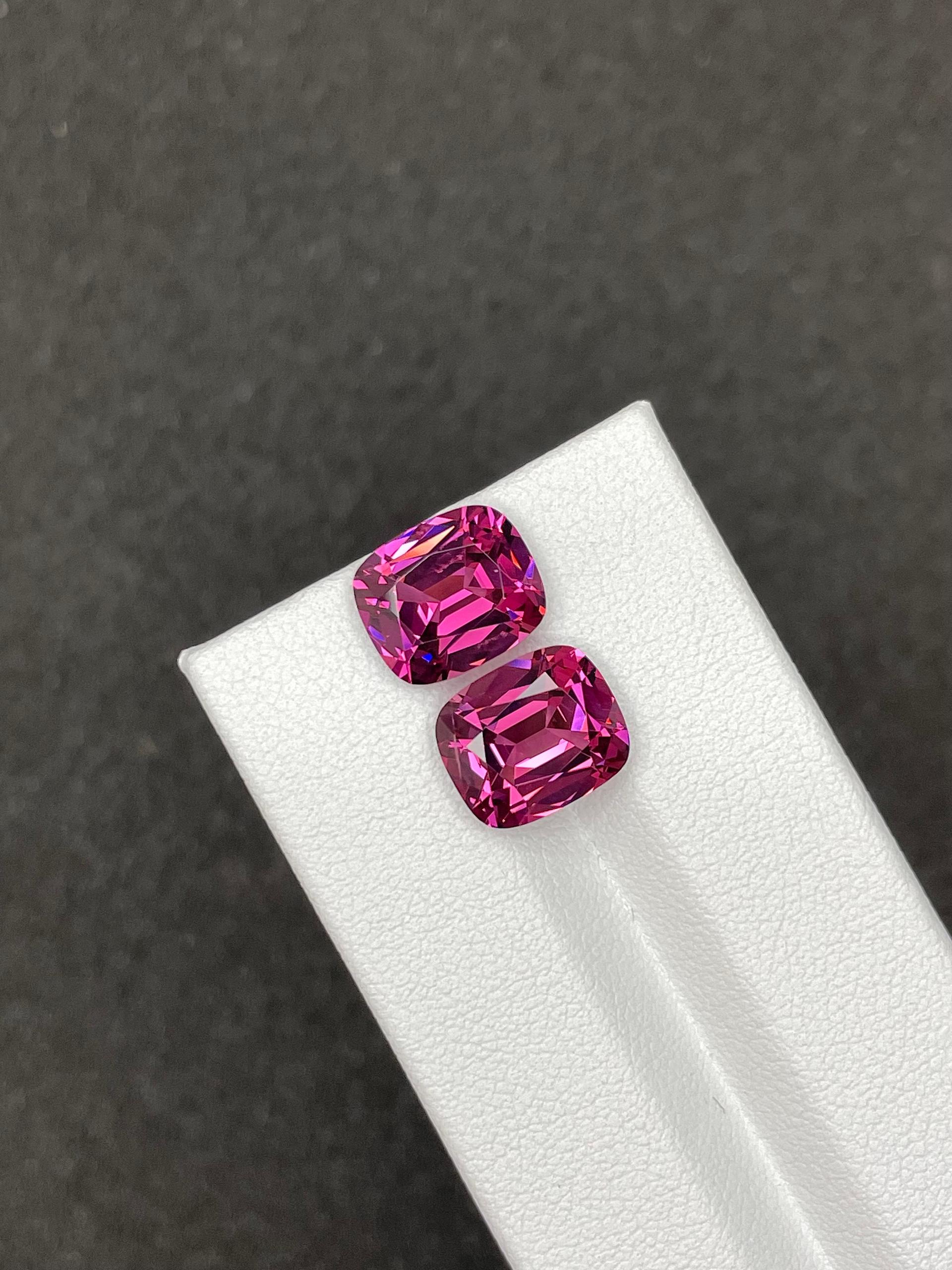 bubblegum pink rose garnet, 9.23ct cushion cut — view 5