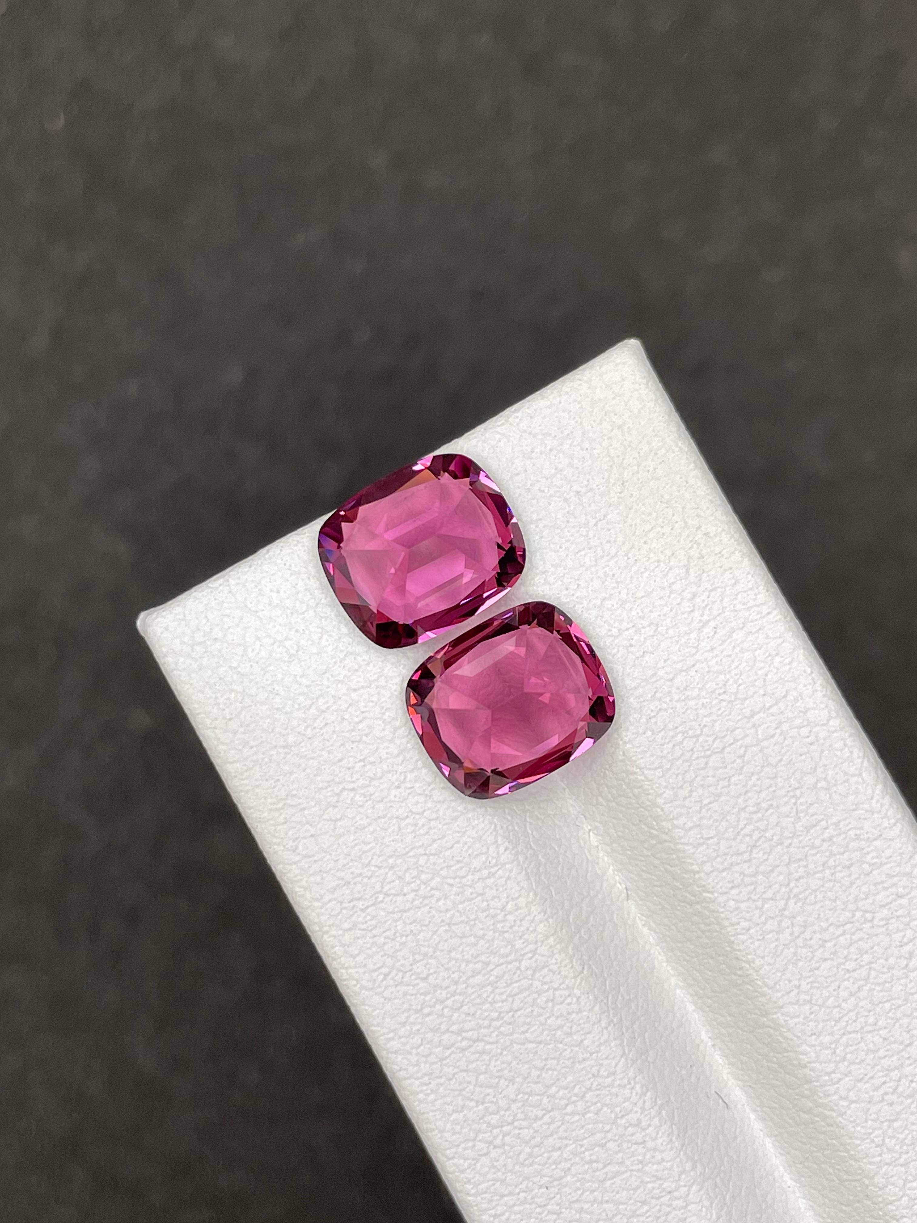 bubblegum pink rose garnet, 9.23ct cushion cut — view 6