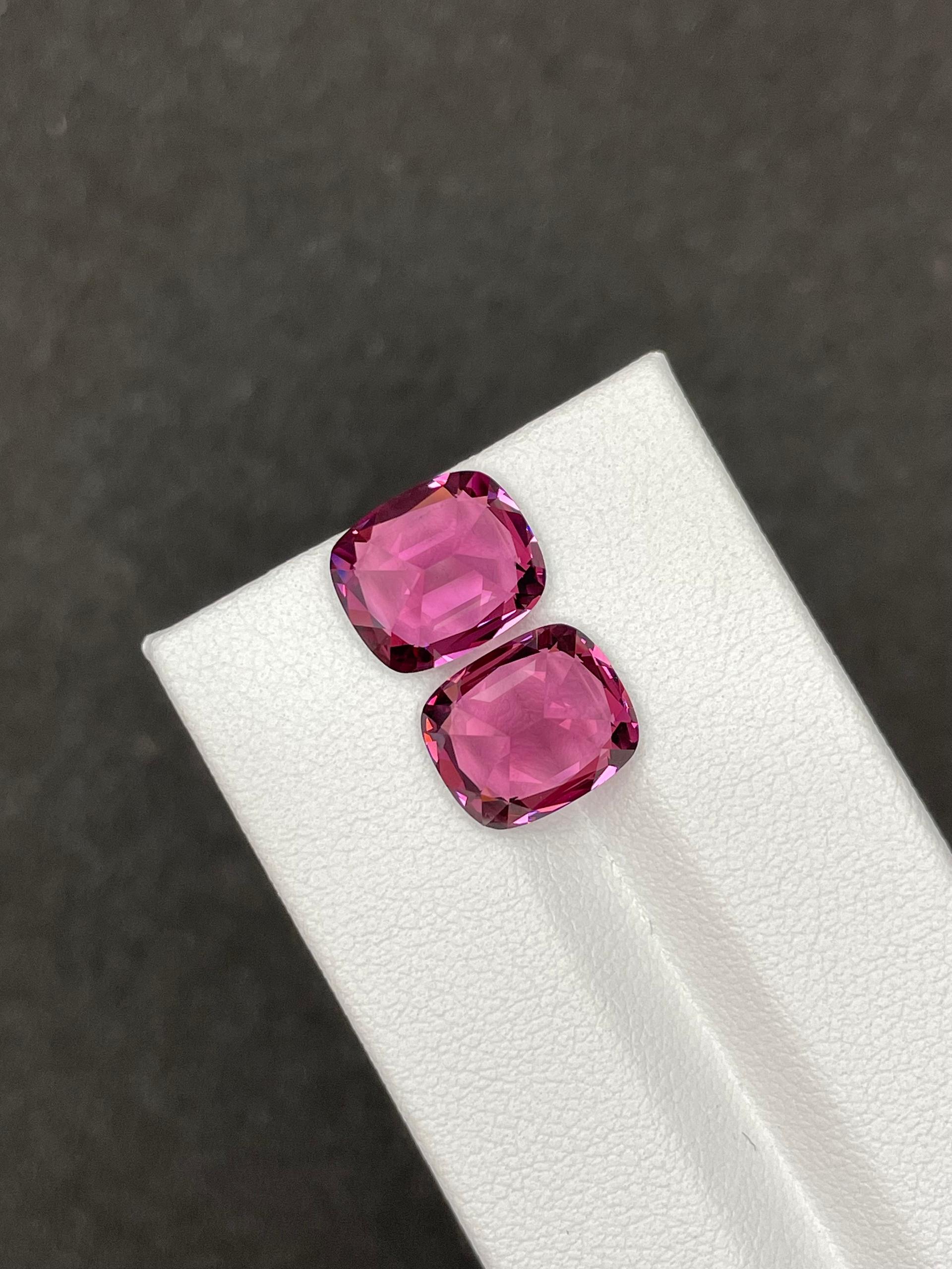 bubblegum pink rose garnet, 9.23ct cushion cut — view 6