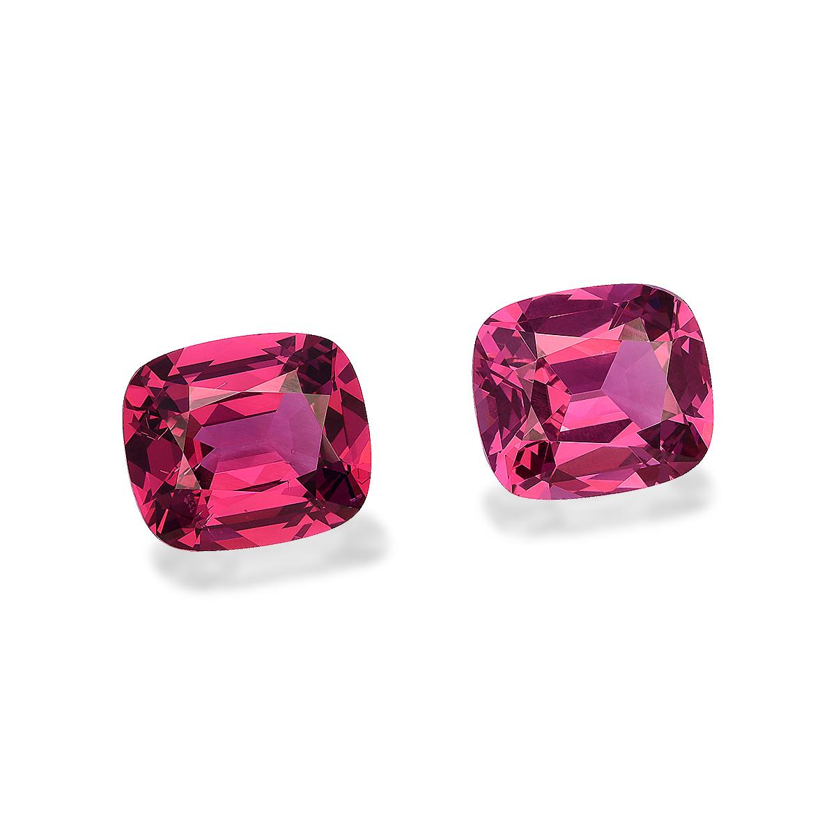 fuscia pink rose garnet, 8.35ct cushion cut — view 3