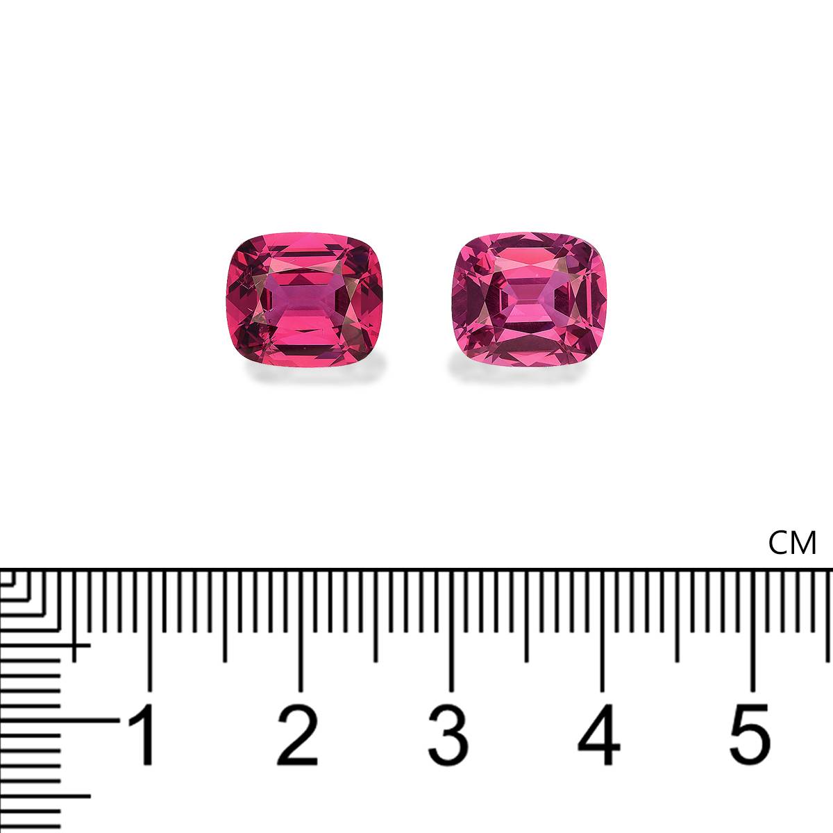 fuscia pink rose garnet, 8.35ct cushion cut — view 4