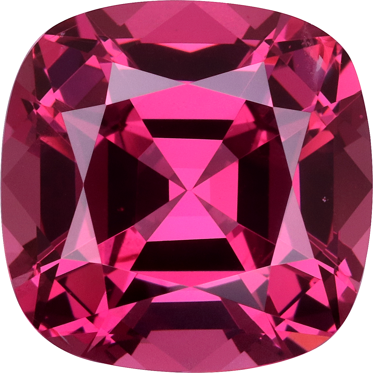Cushion cut rose garnet, 11.1 by 11.07 mm, shown at actual size