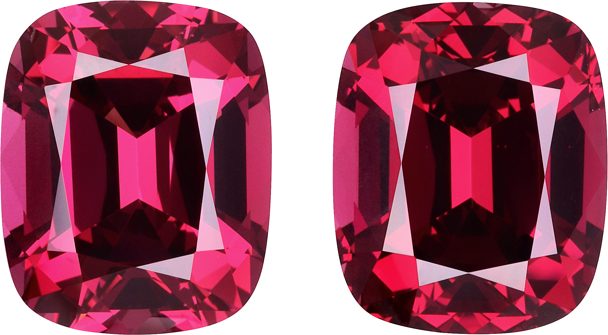 Cushion cut rose garnet, 11.02 by 9.1 mm, shown at actual size