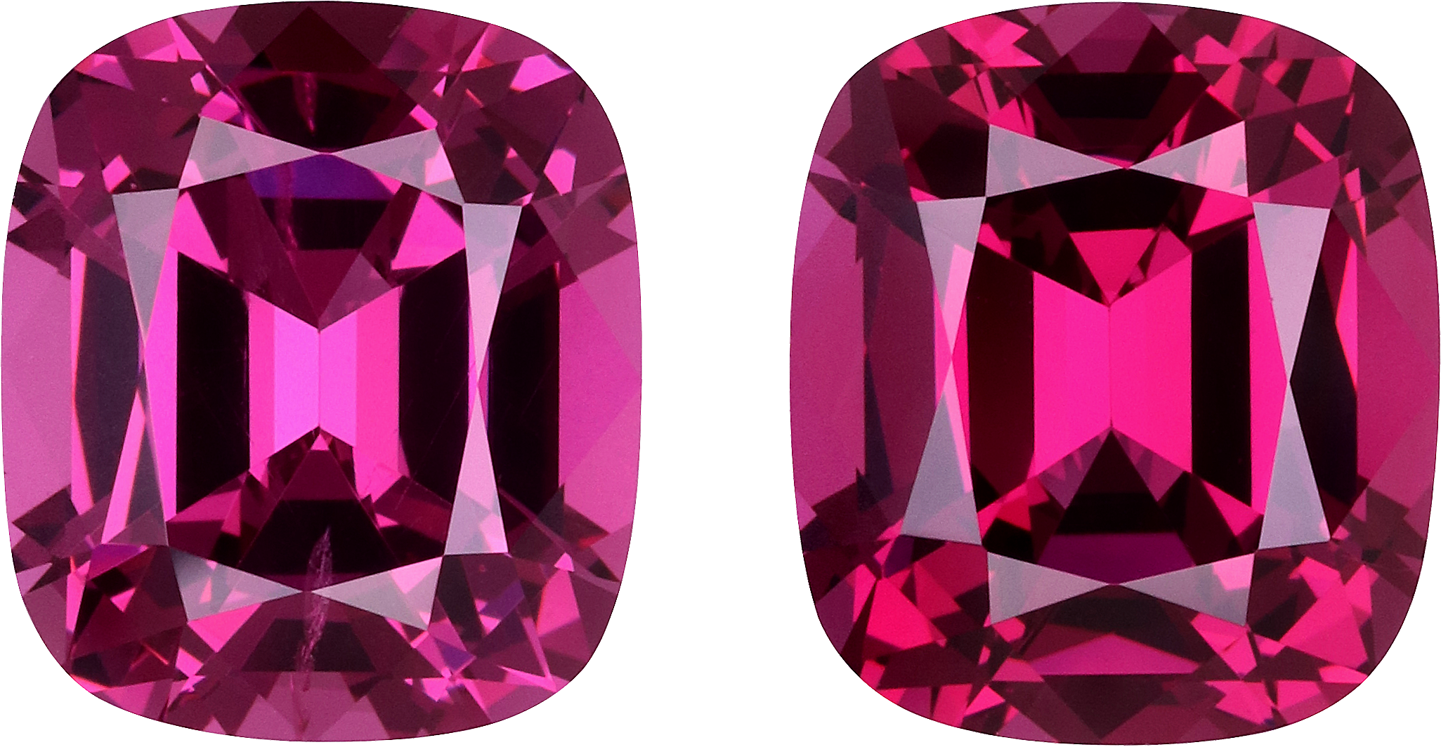 Cushion cut rose garnet, 10.5 by 9.18 mm, shown at actual size