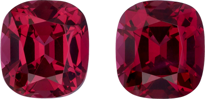 Cushion cut rose garnet, 10.62 by 9.61 mm, shown at actual size