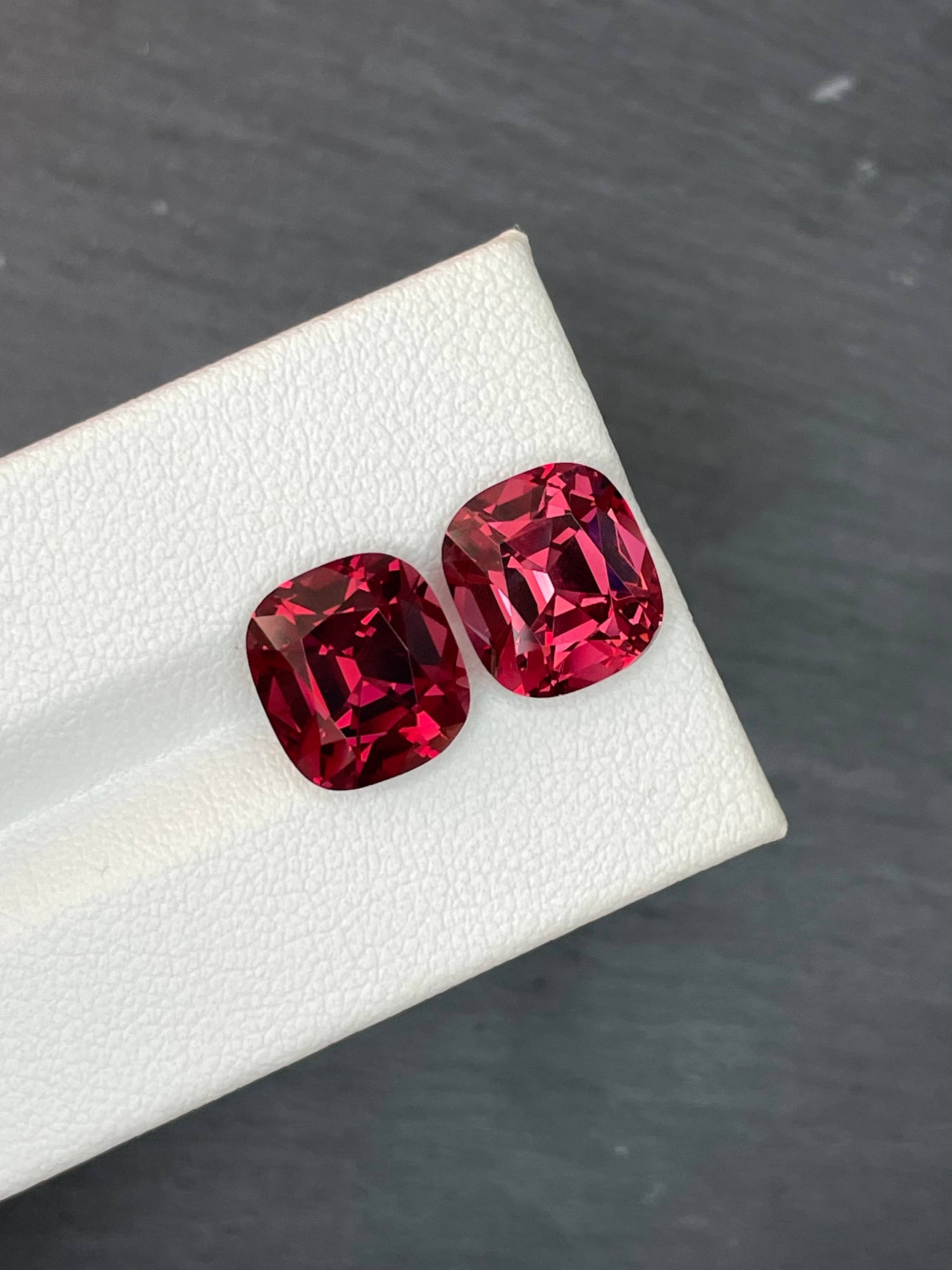 strawberry pink rose garnet, 11.13ct cushion cut — view 5