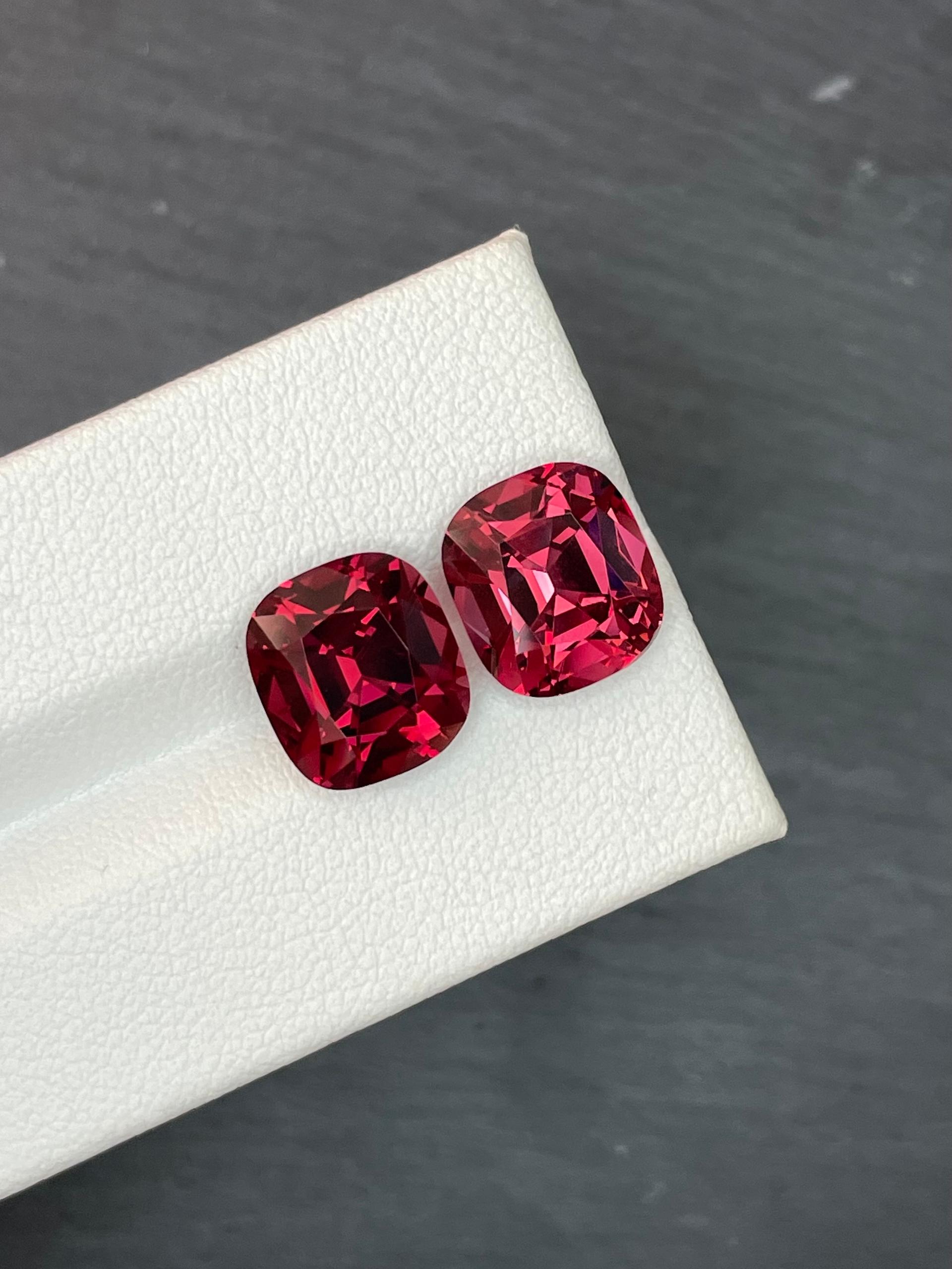 strawberry pink rose garnet, 11.13ct cushion cut — view 5
