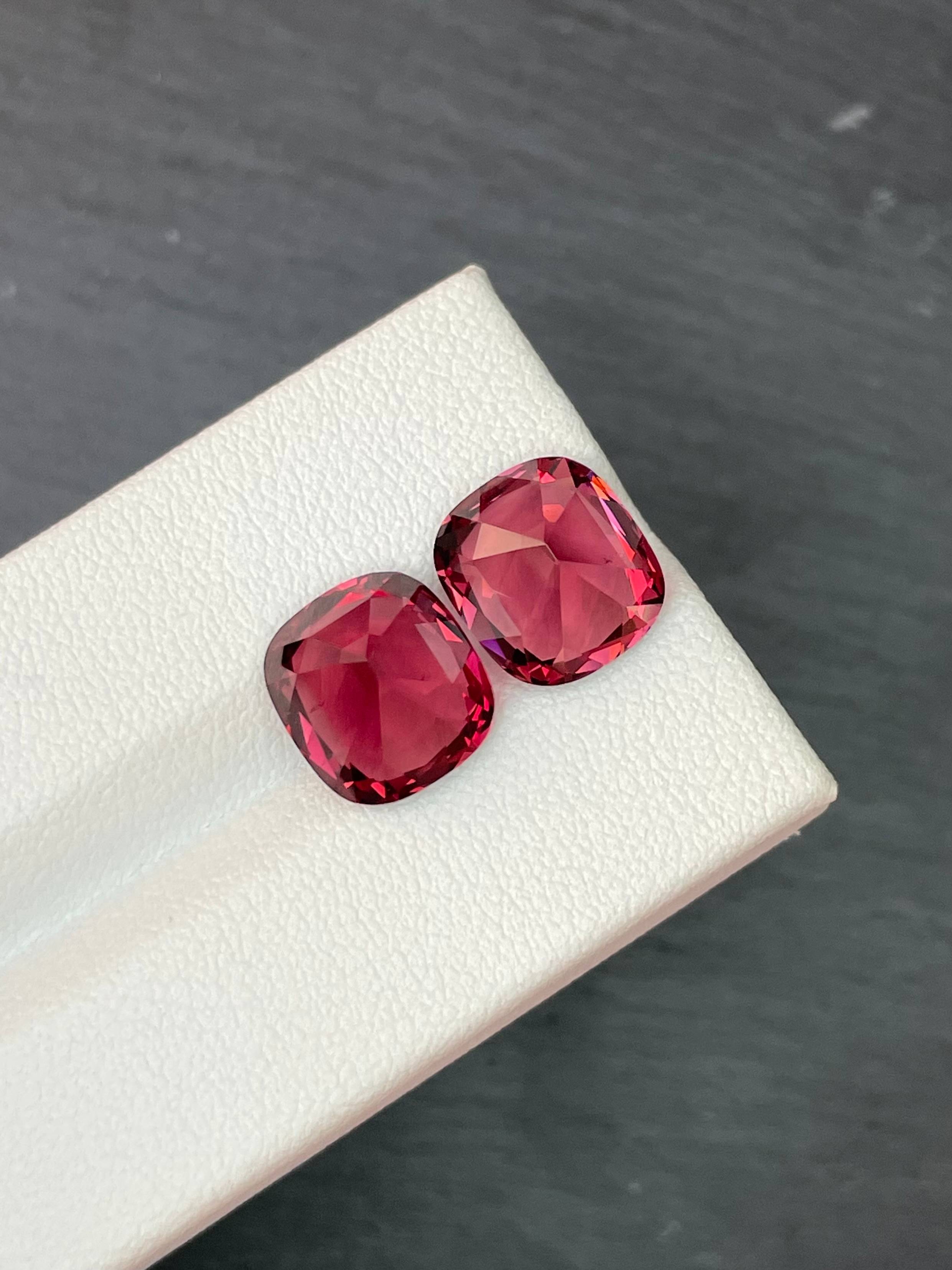 strawberry pink rose garnet, 11.13ct cushion cut — view 6