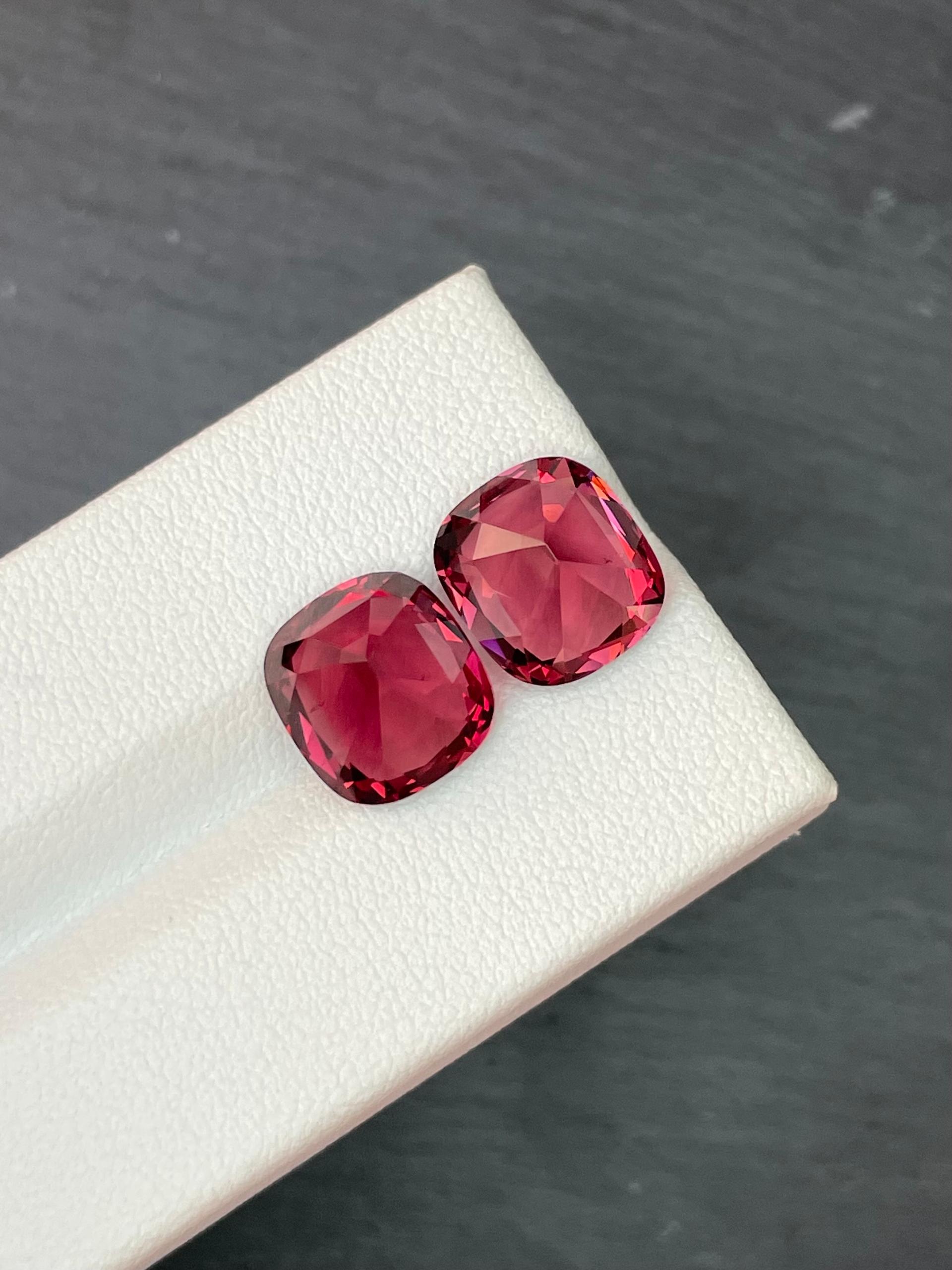 strawberry pink rose garnet, 11.13ct cushion cut — view 6