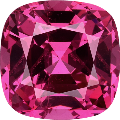 Cushion cut rose garnet, 9.47 by 9.46 mm, shown at actual size