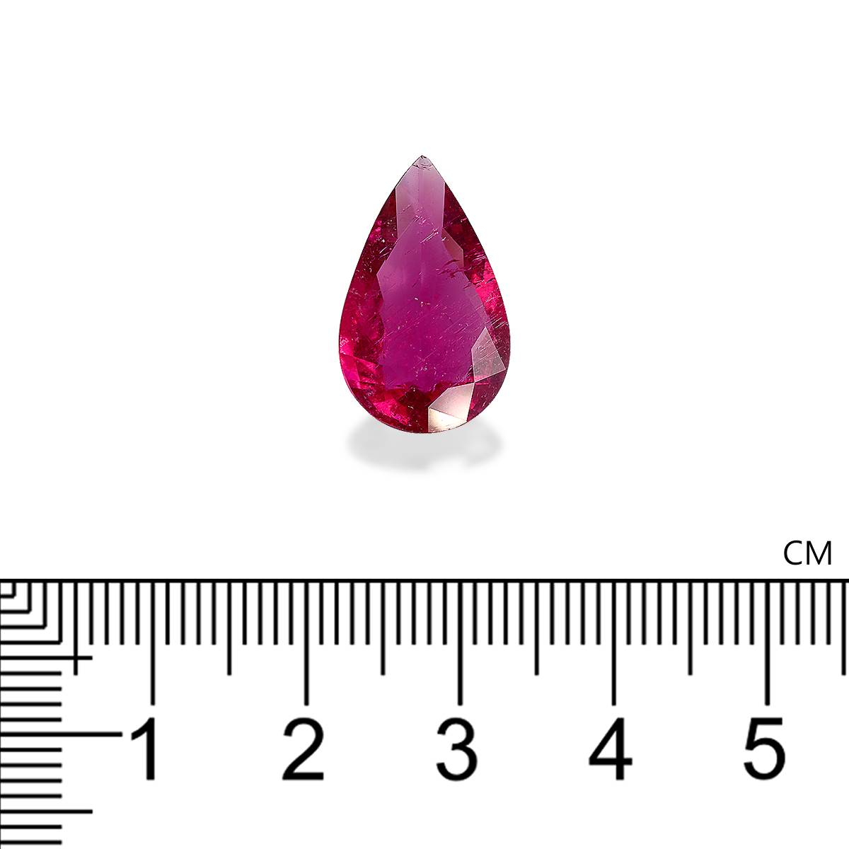 strawberry pink rubellite tourmaline, 6.42ct pear cut — view 4