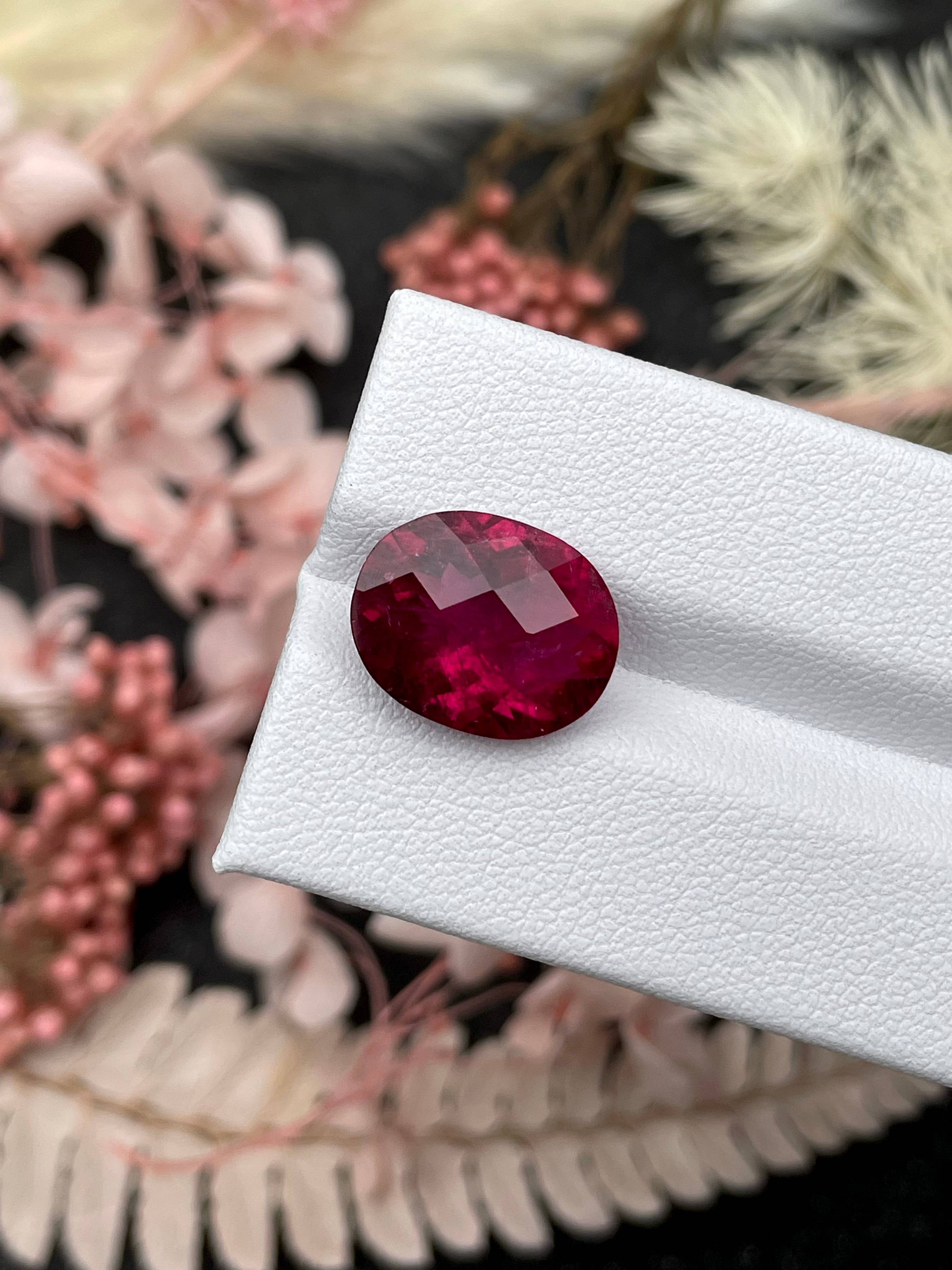 red rubellite tourmaline, 6.15ct oval cut — view 5