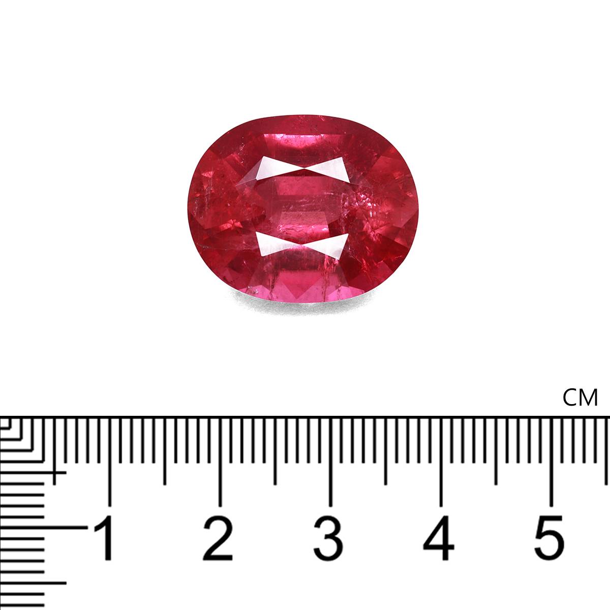 rose red rubellite tourmaline, 23.47ct oval cut — view 4