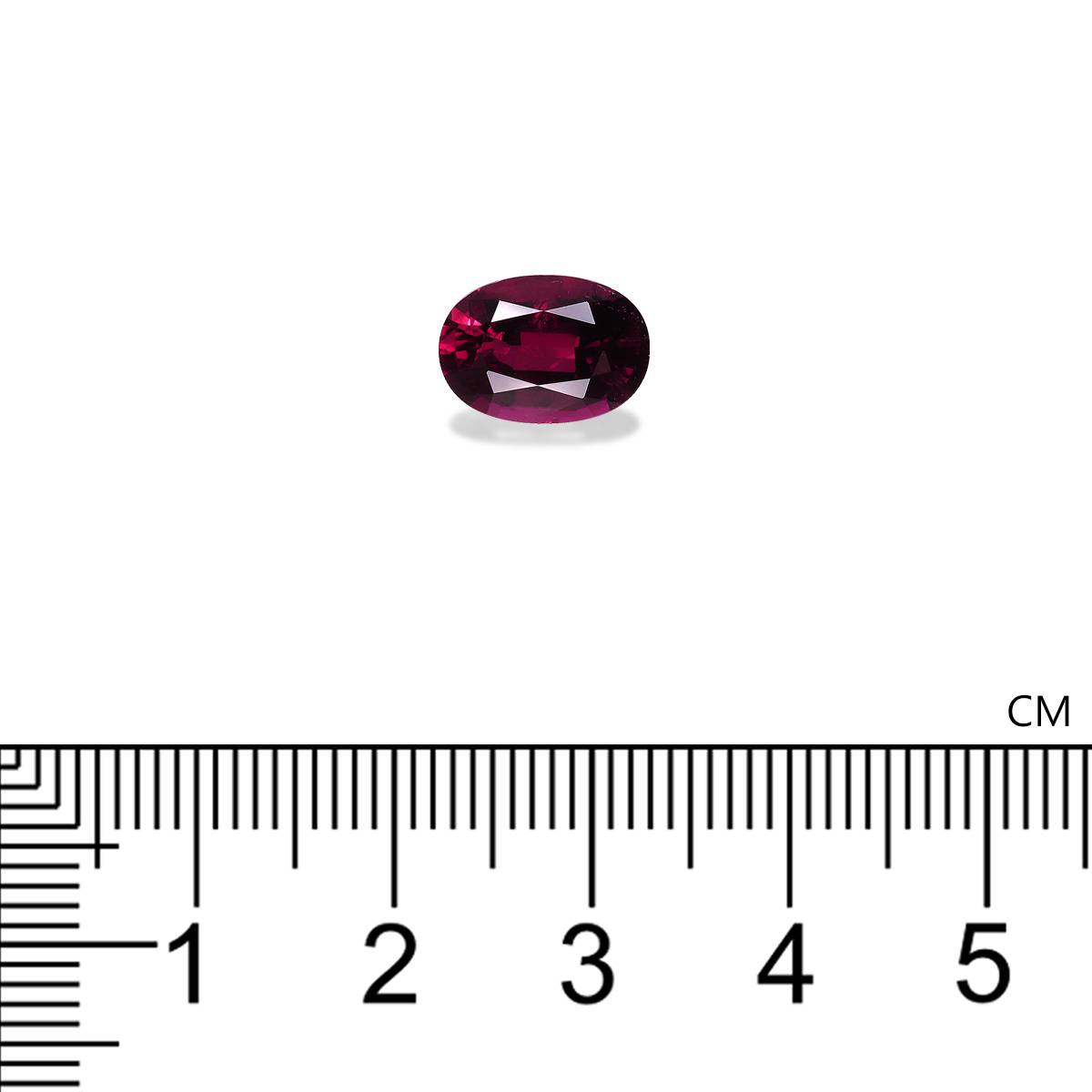 red rubellite tourmaline, 2.64ct oval cut — view 4