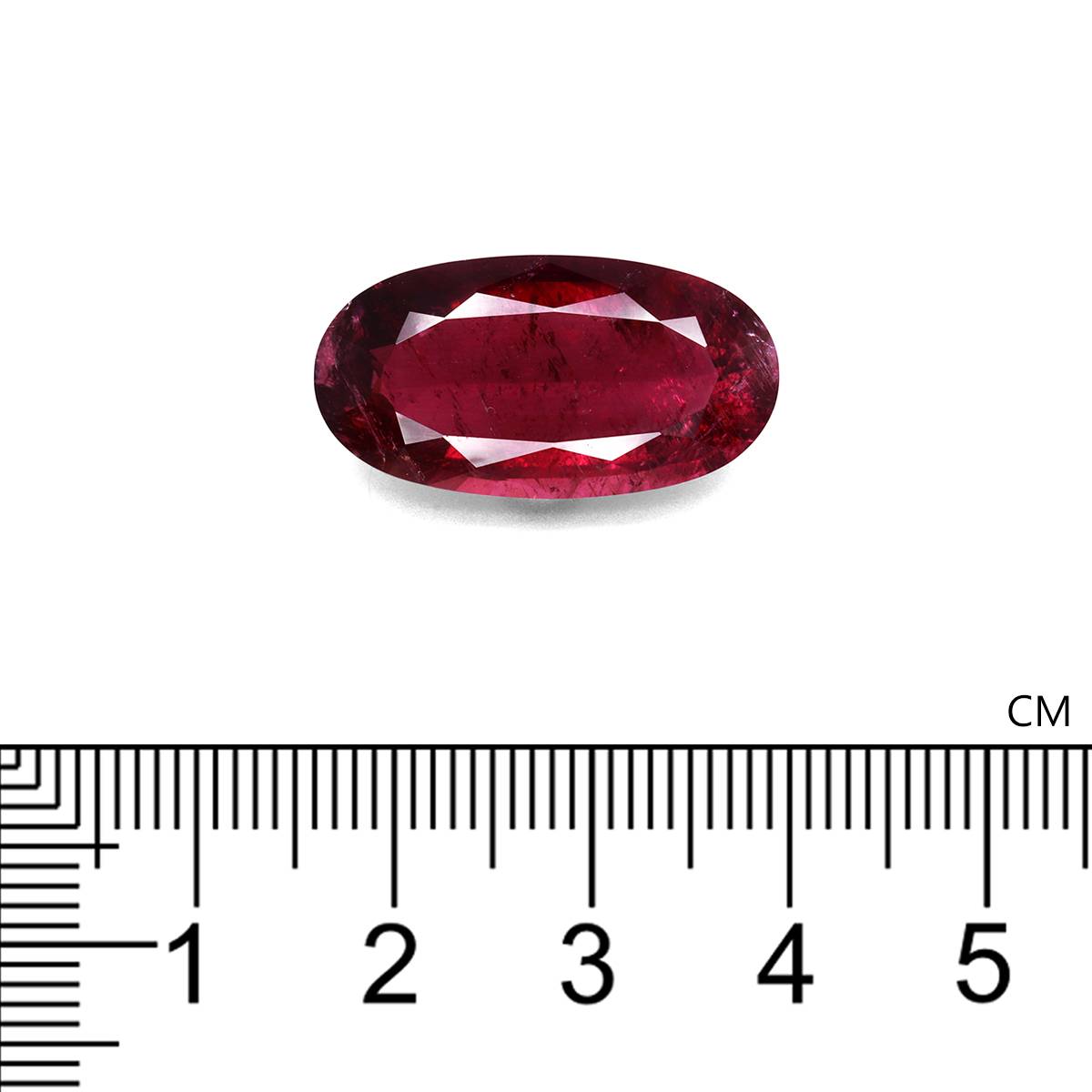 red rubellite tourmaline, 15.19ct oval cut — view 4