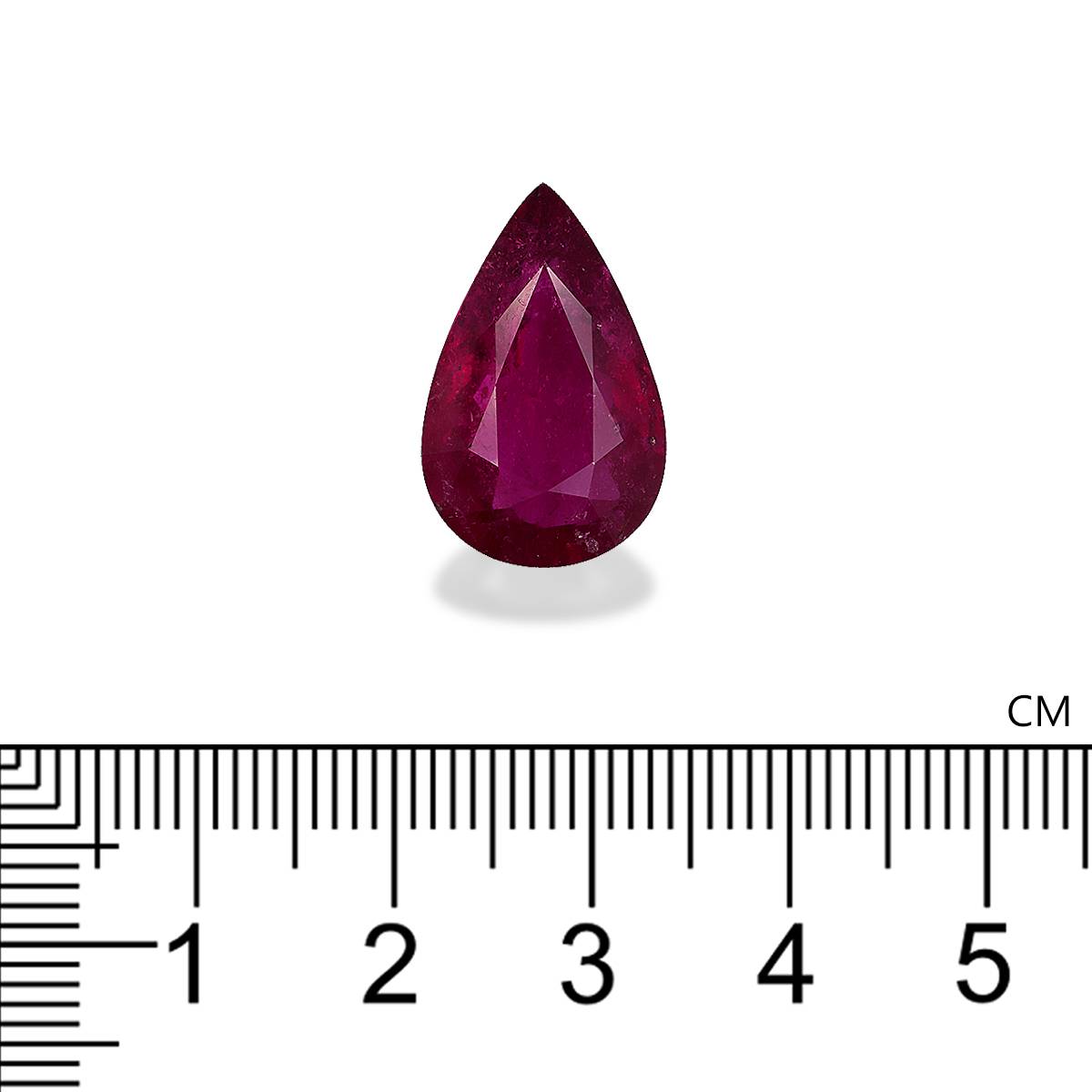red rubellite tourmaline, 11.67ct pear cut — view 4