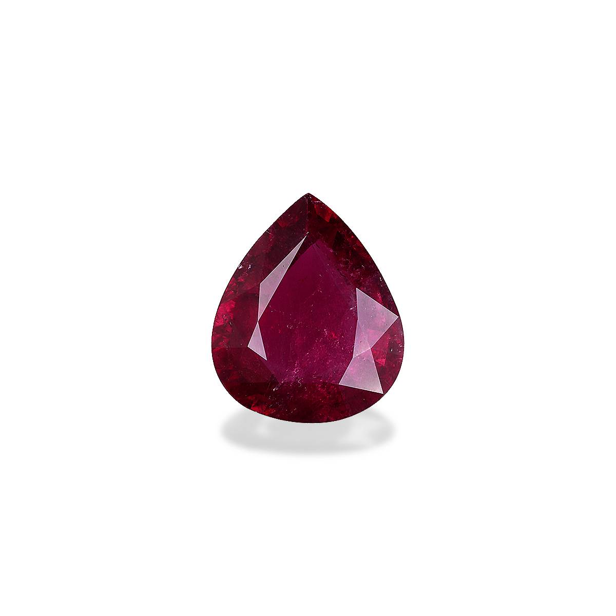 scarlet red rubellite tourmaline, 17.24ct pear cut — main view