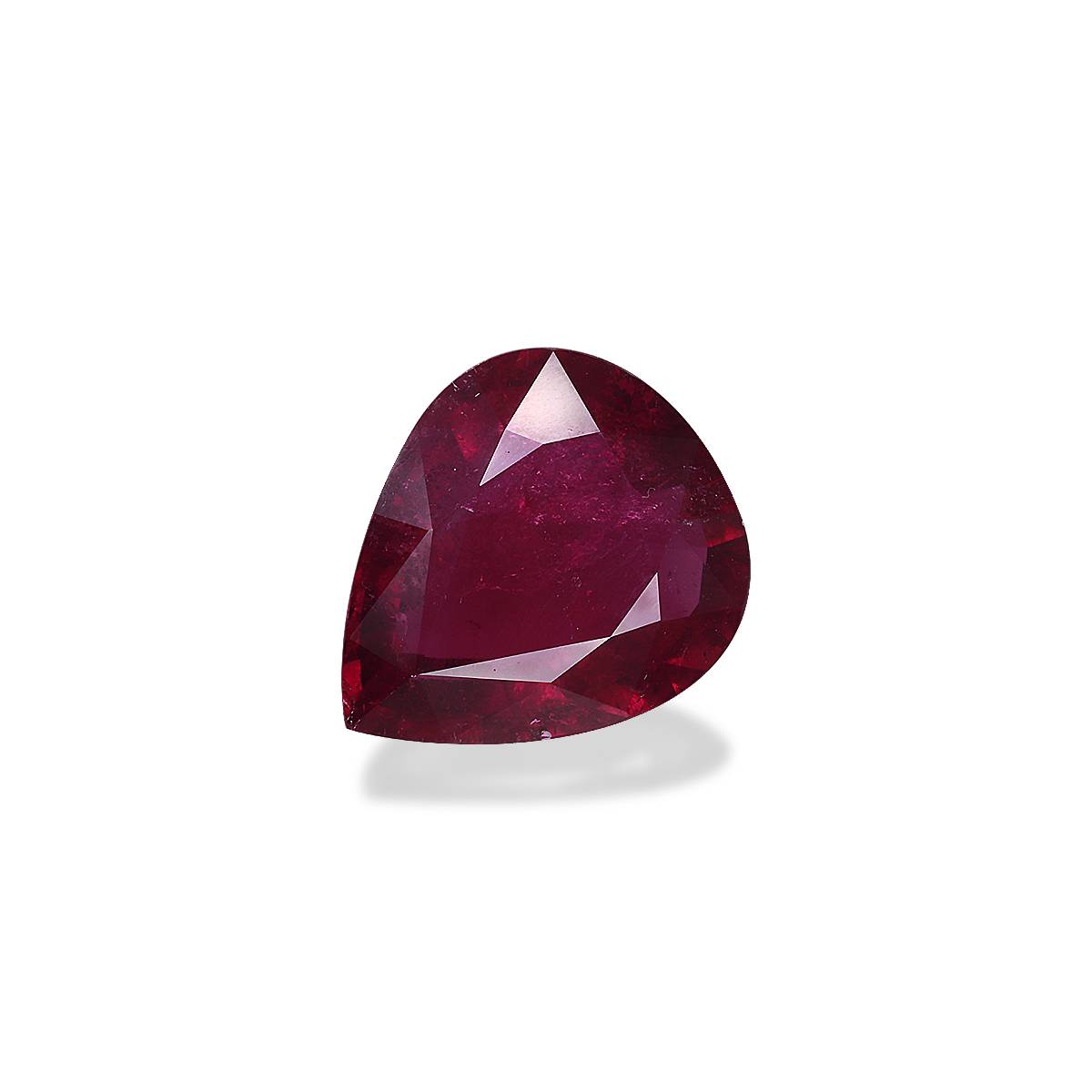 scarlet red rubellite tourmaline, 17.24ct pear cut — view 3