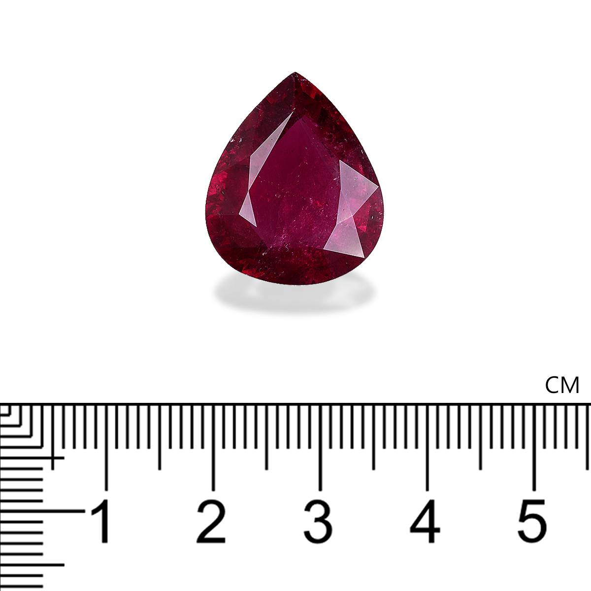 scarlet red rubellite tourmaline, 17.24ct pear cut — view 4
