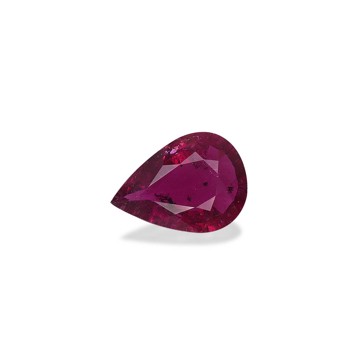 rose red rubellite tourmaline, 6.4ct pear cut — view 3