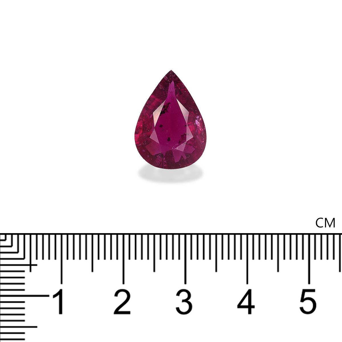 rose red rubellite tourmaline, 6.4ct pear cut — view 4
