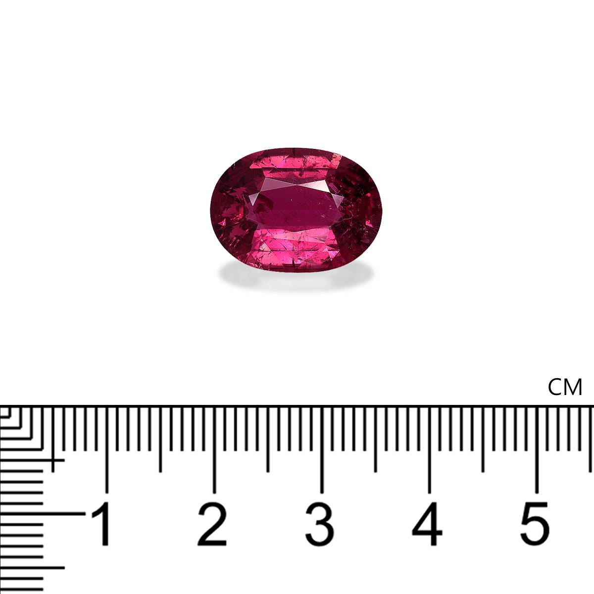 red rubellite tourmaline, 6.61ct oval cut — view 4