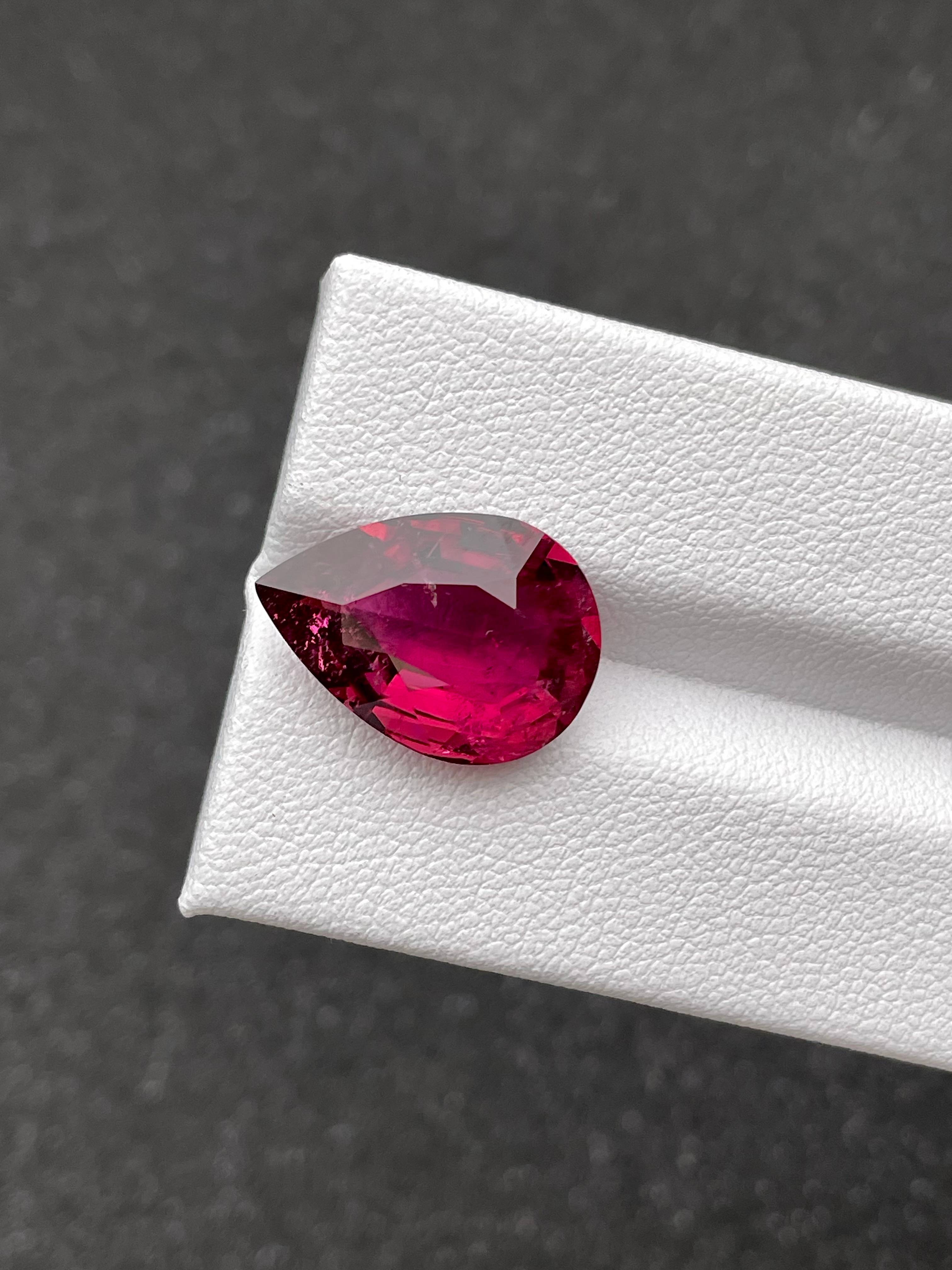 pink rubellite tourmaline, 7.17ct pear cut — view 5