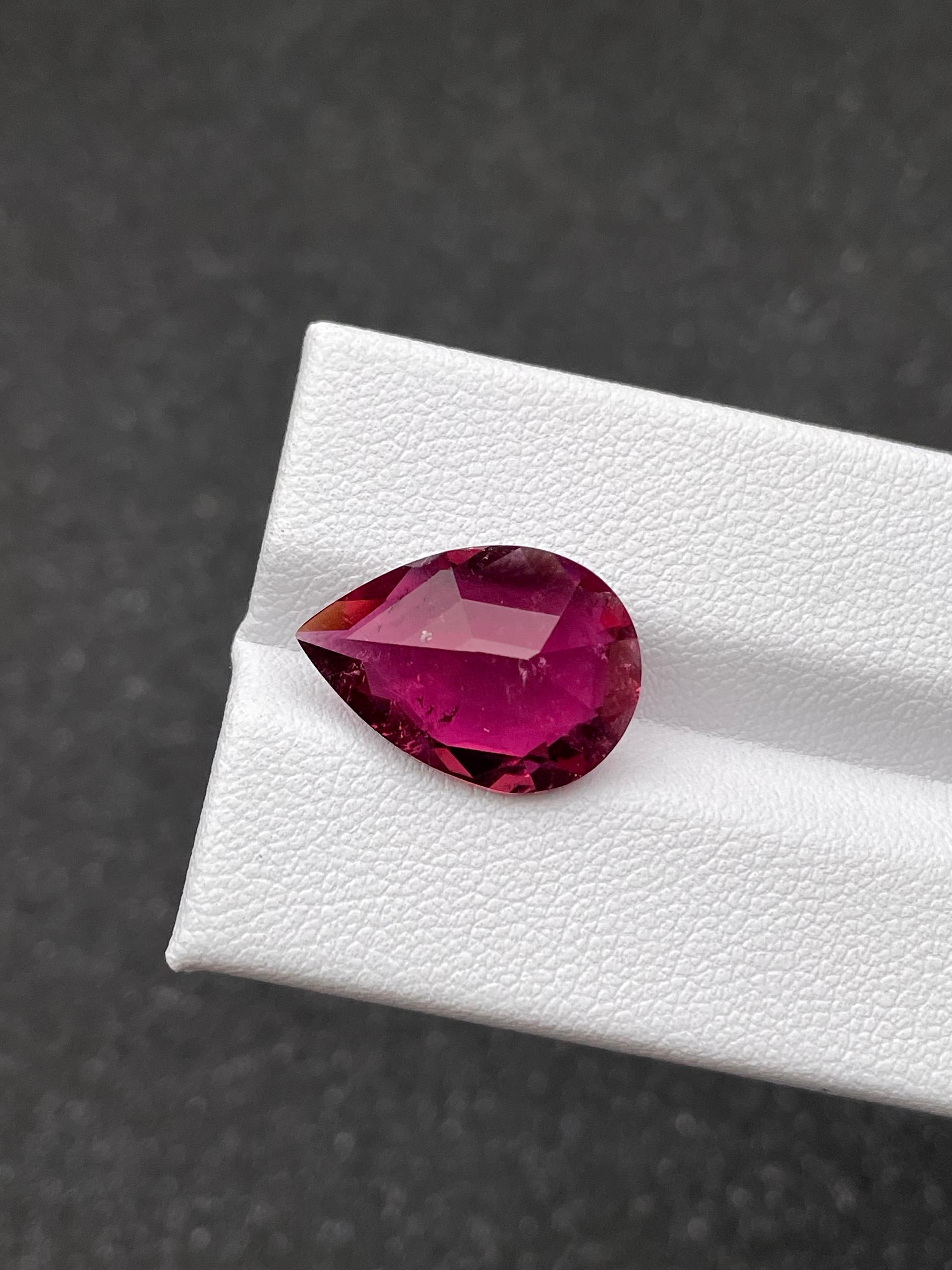 pink rubellite tourmaline, 7.17ct pear cut — view 6