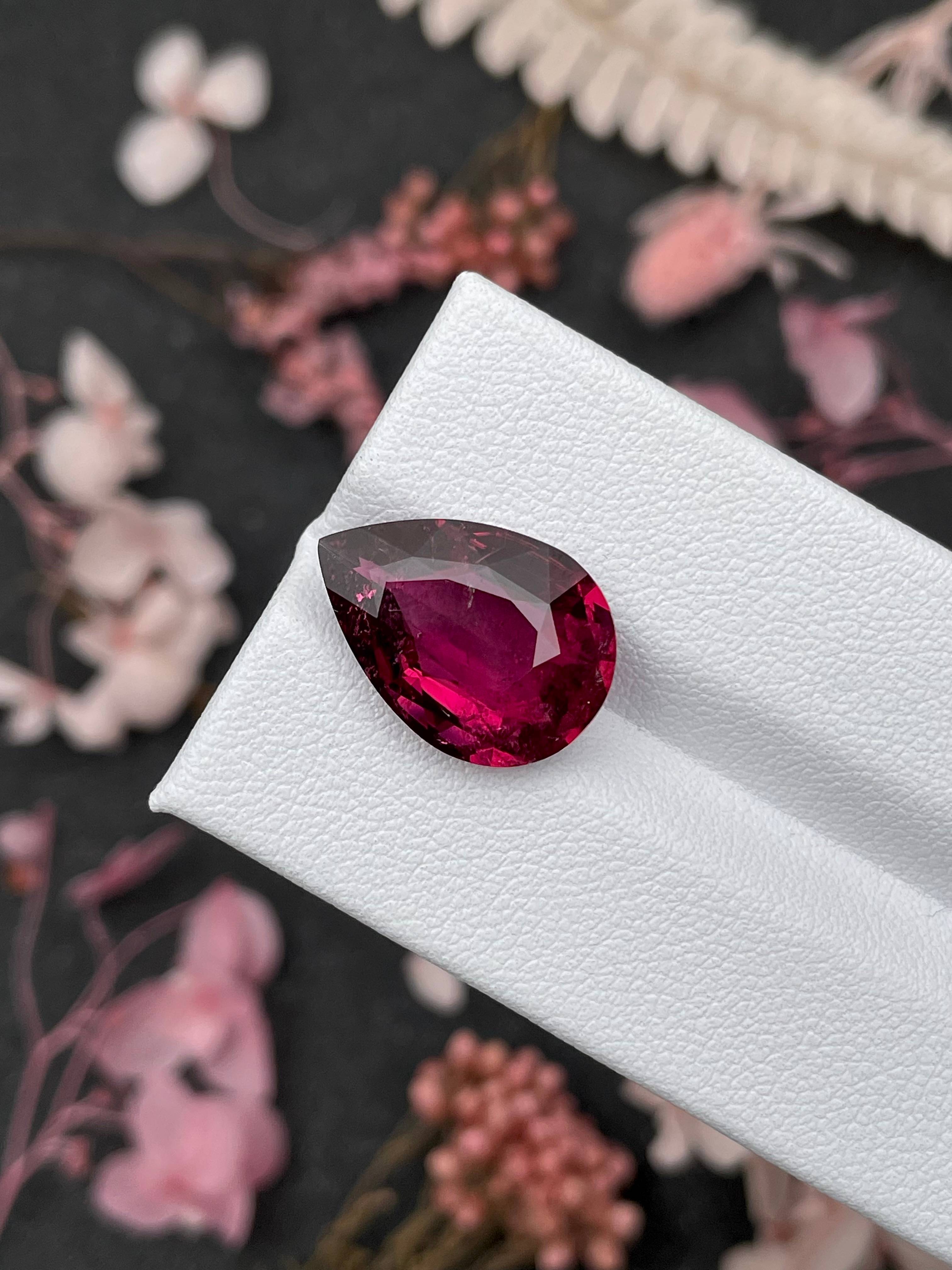 pink rubellite tourmaline, 7.17ct pear cut — view 7