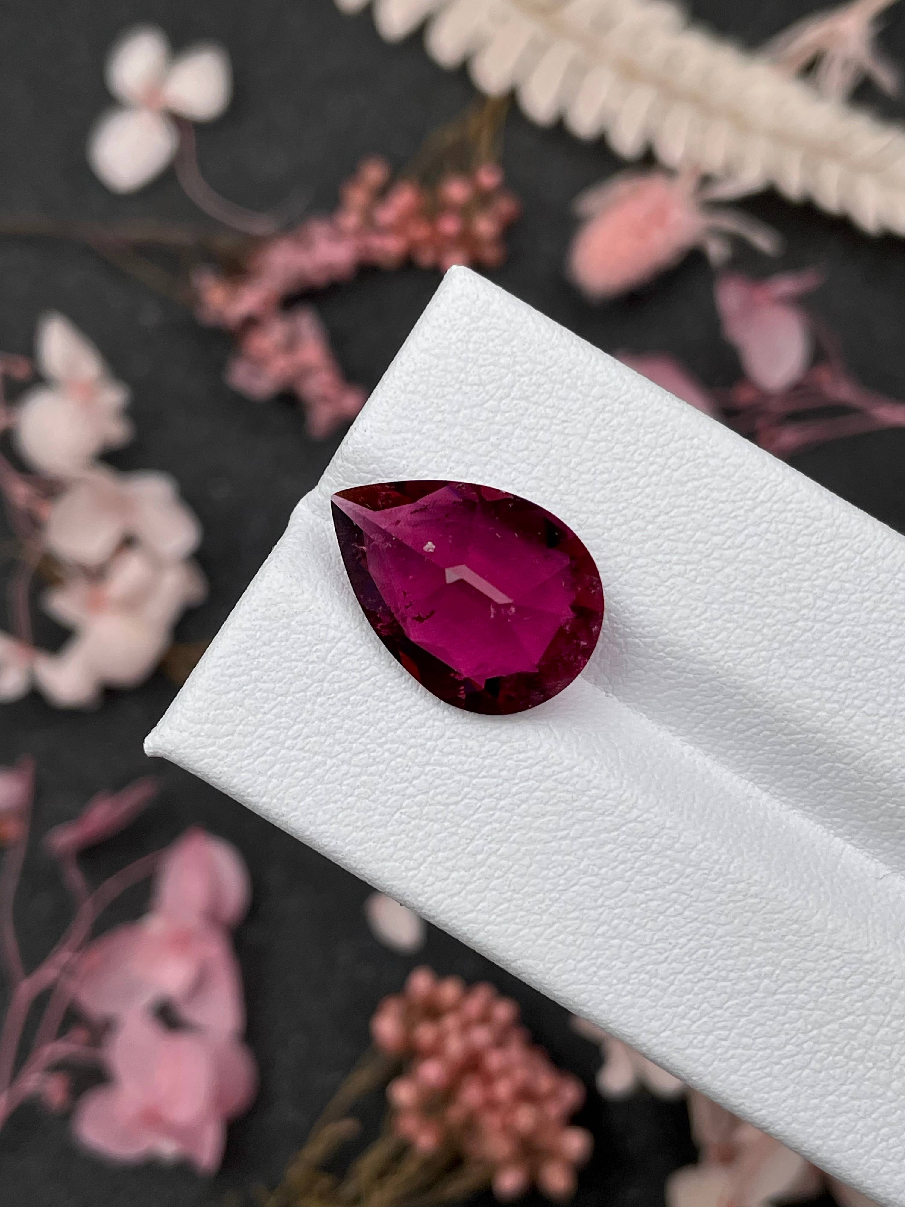 pink rubellite tourmaline, 7.17ct pear cut — view 8